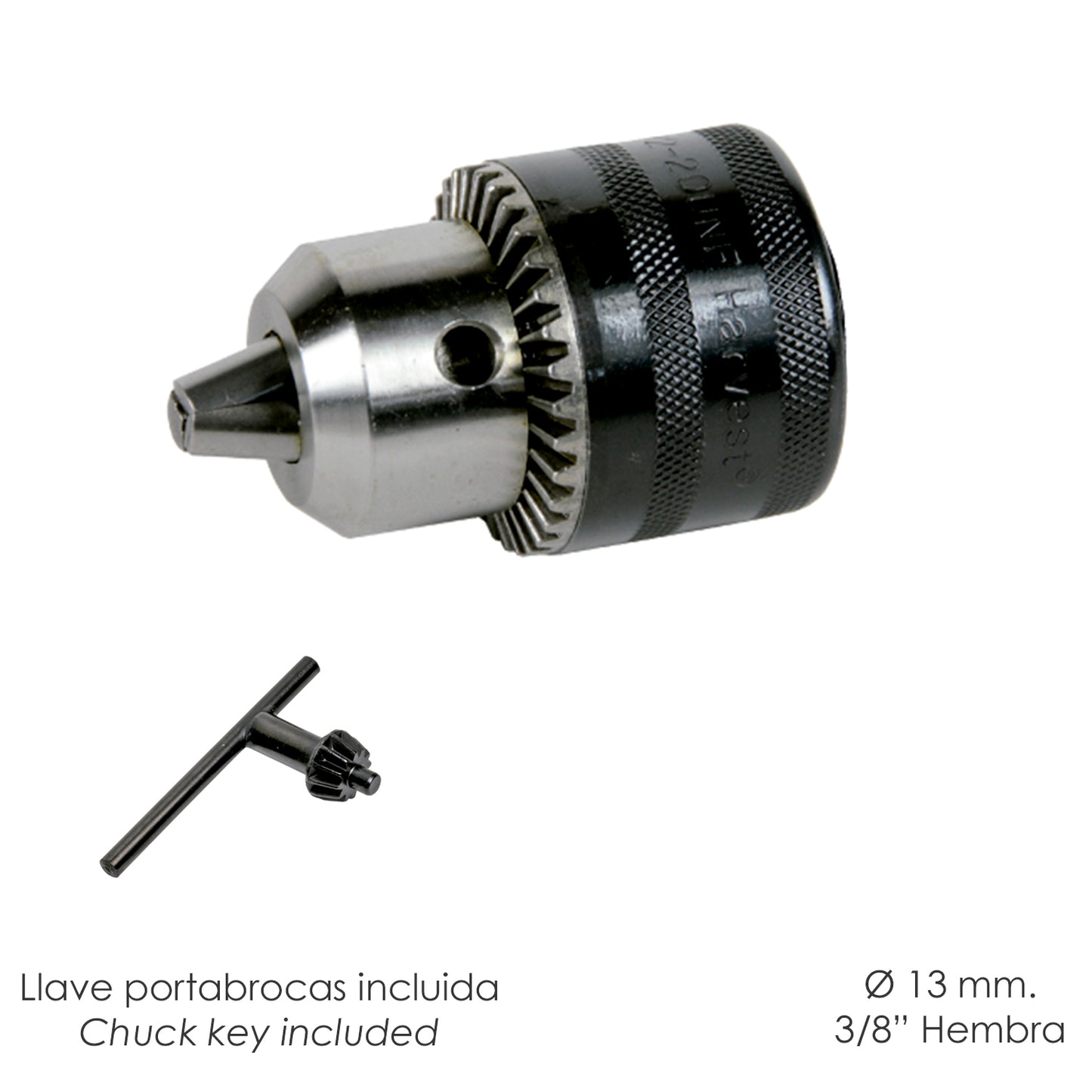 Mandril chaveado 13 mm. 3/8 fêmea