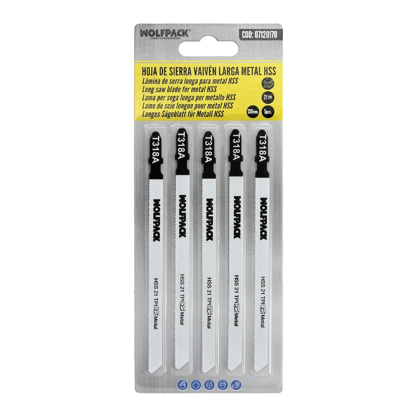 Hoja Larga Sierra Calar Metal Fino 5 Piezas HSS 21 TPI