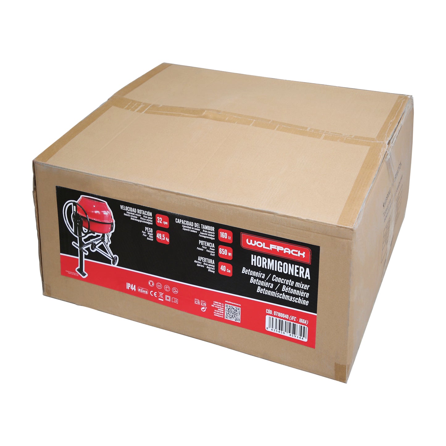 Betoneira 160 litros / 650 W. Removível