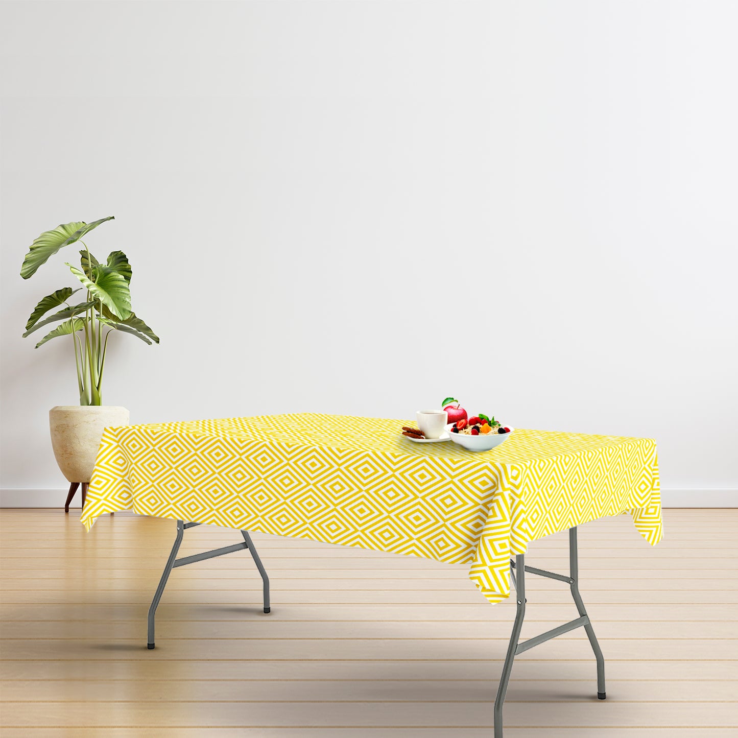 Mesa Dobrável Retangular PEAD Multifuncional, Portátil, Resistente, Multiuso 180x74x74 cm. Cor branca