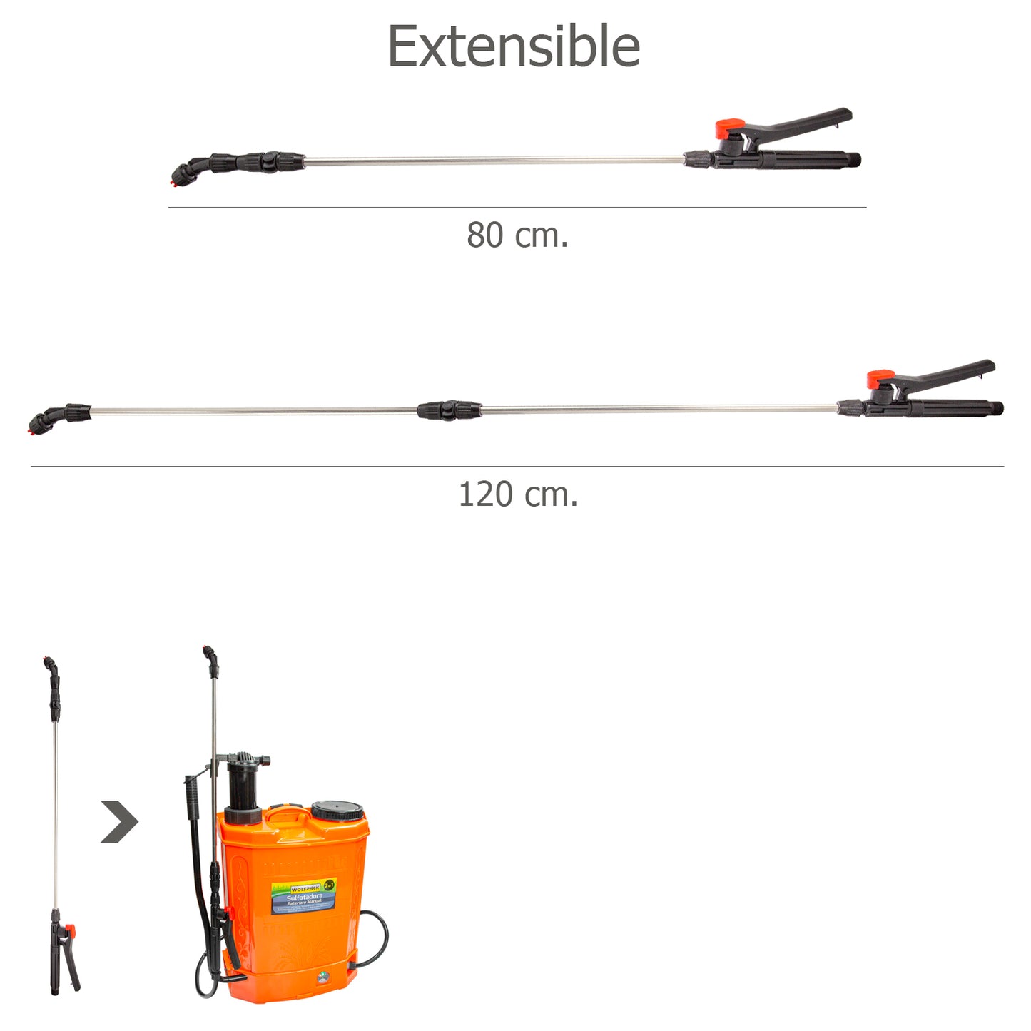 Lança extensível para pulverizador de bateria Wolfpack (08052000)