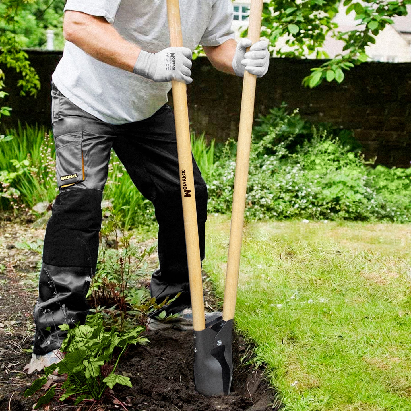 Escavadeira de aço forjado com cabo de madeira 146 cm. Plantadeira, Cava Hoyos, semeadora, Plantadeira, Cava Post, Plantio de Bulbos,