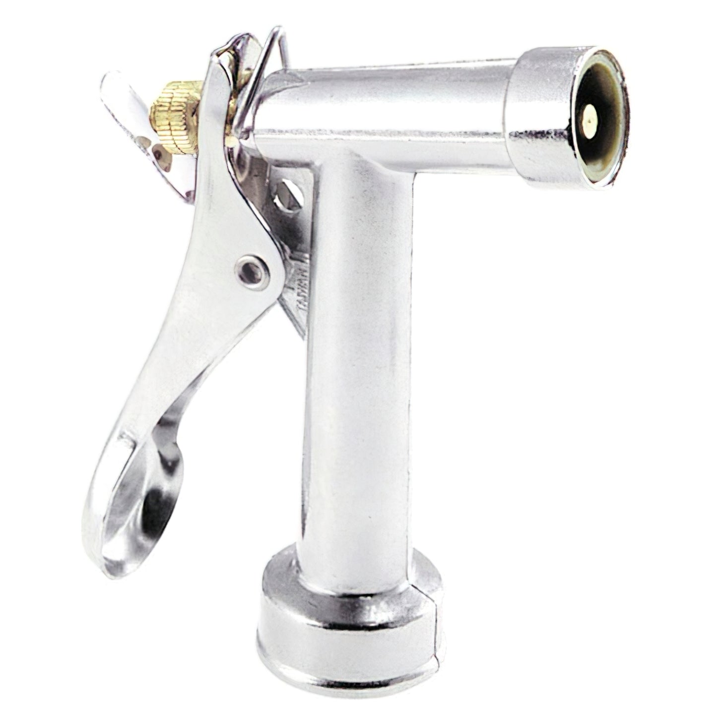 Pistola de irrigação de mangueira metálica cromada