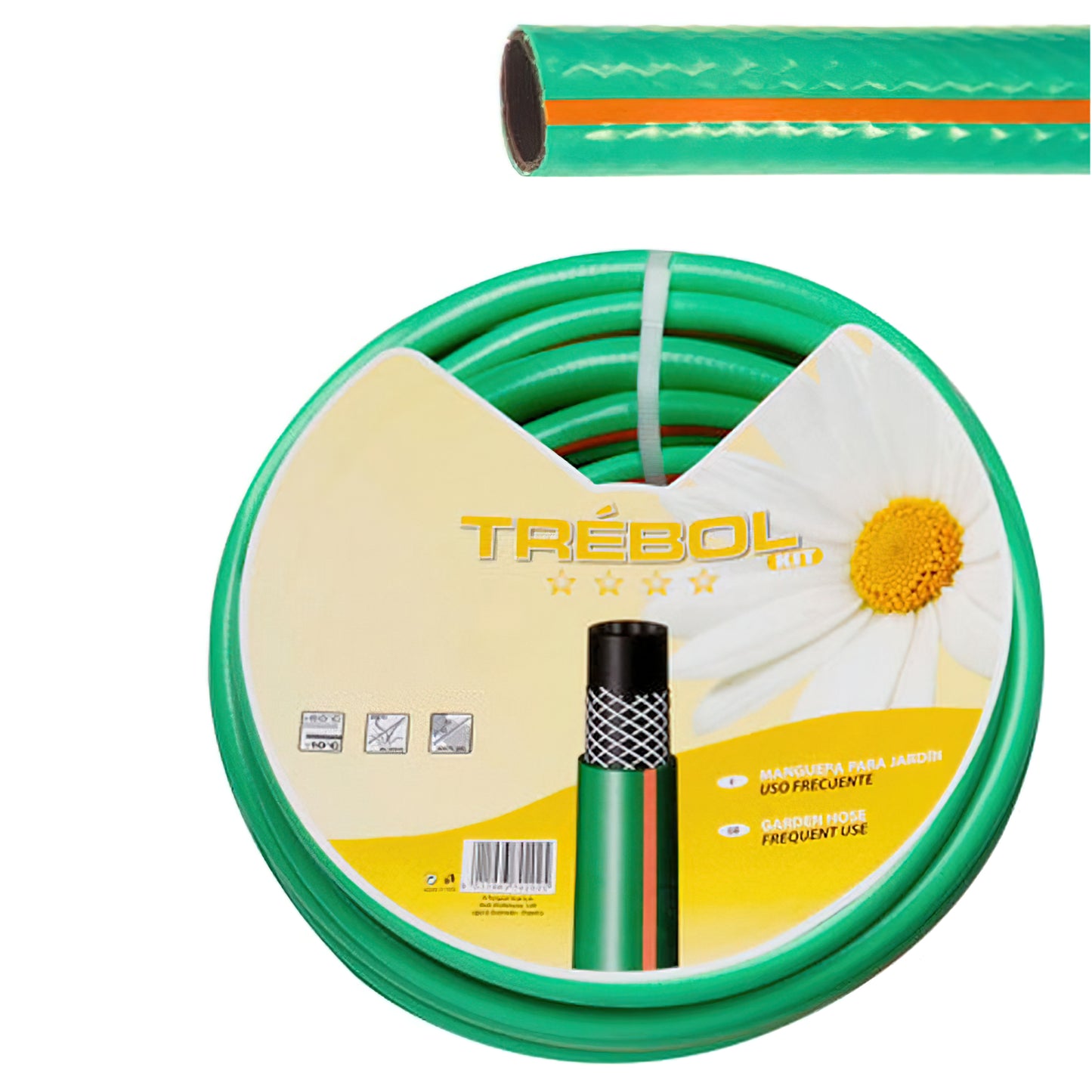 Mangueira Trançada Trevo Verde 25 mm. - Rolo de 1" 50 metros