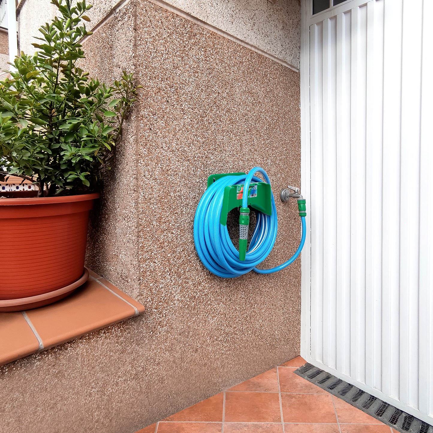 Manguera Tricotada No Torsion Blue Ø 19 mm. Rollo 15 metros. Con Accesorios, Manguera Anti Torsion, Manguera Sin Dobleces,