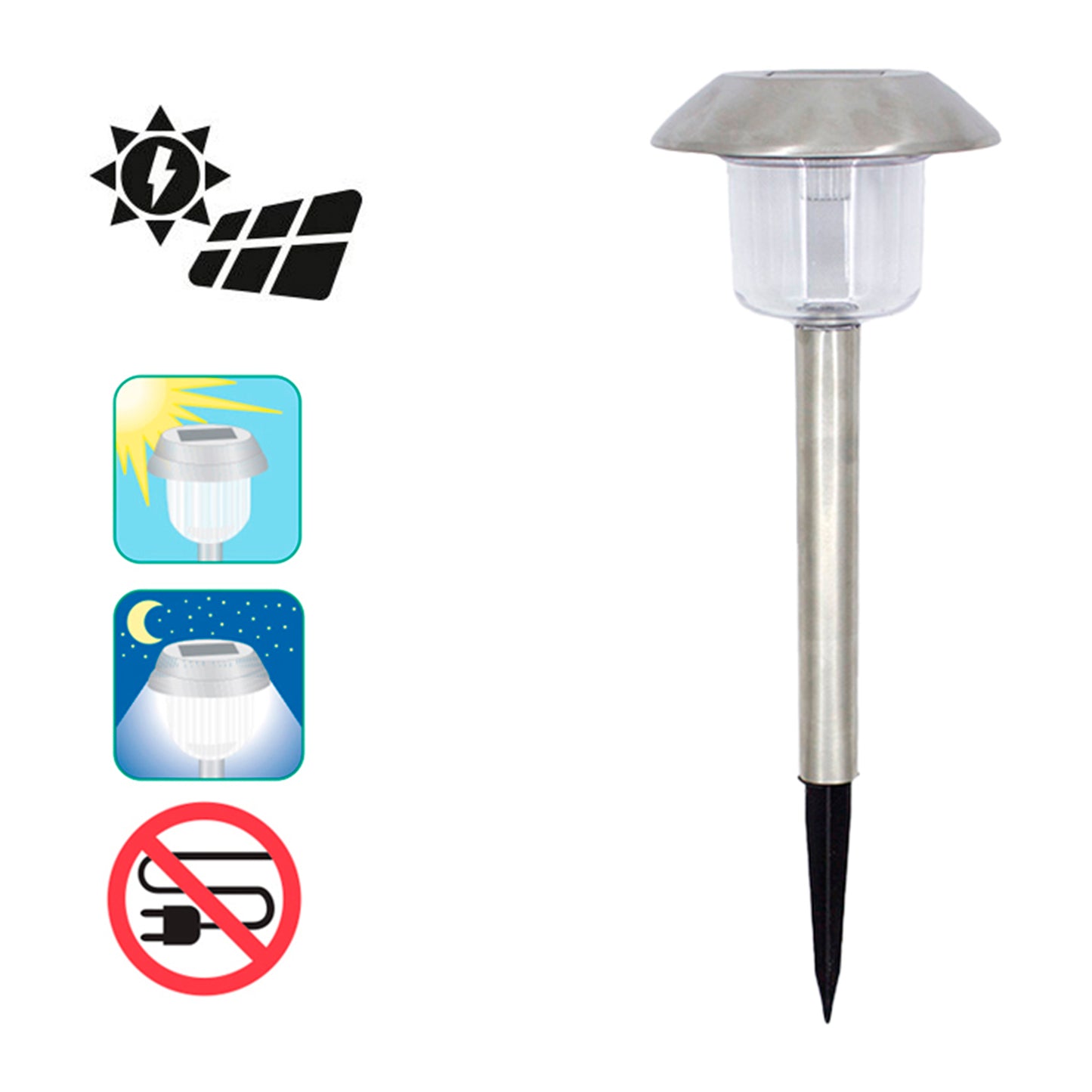 Lampara Solar Inoxidable