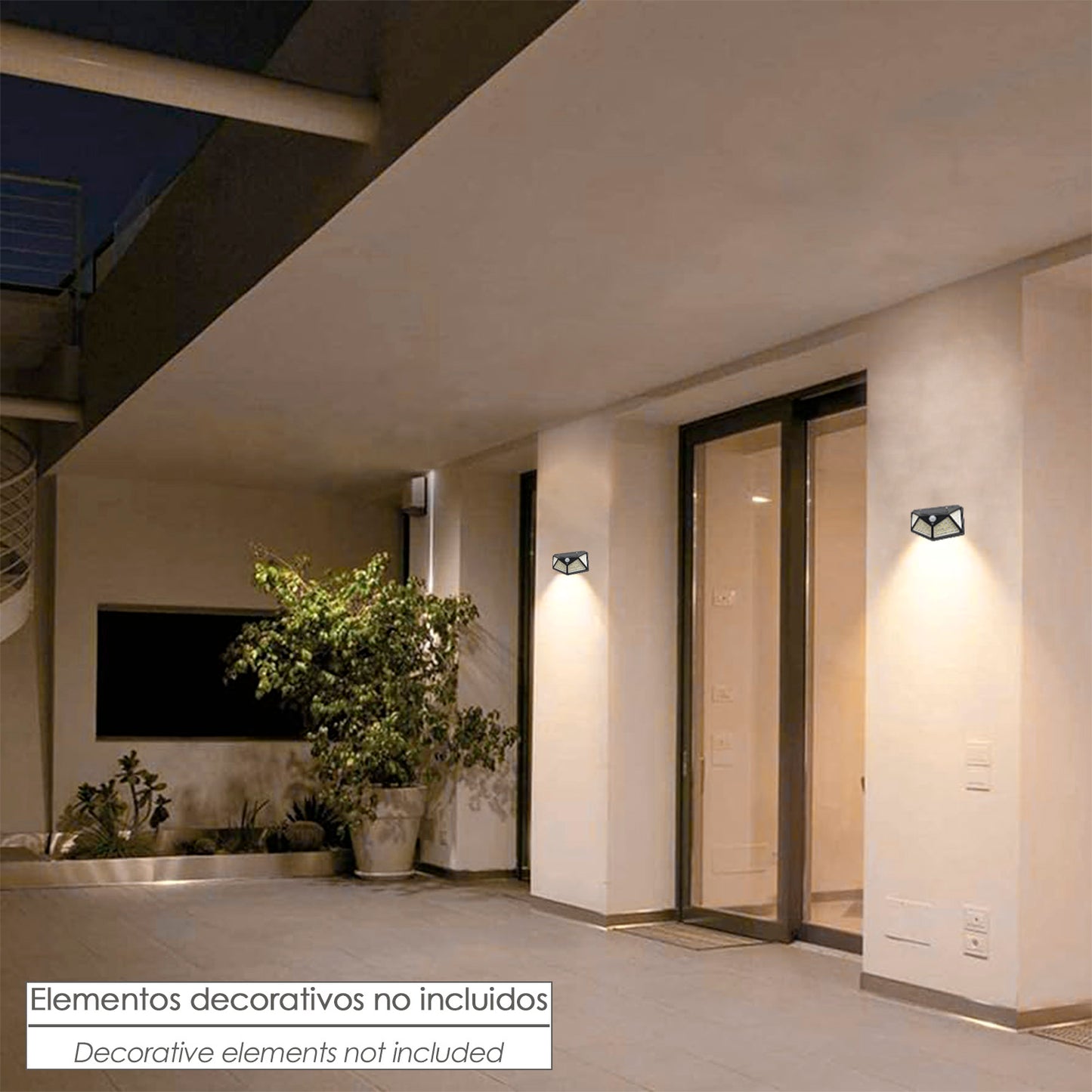 Aplique Solar Led Con Sensor De Luz y De Movimiento 270 Lumenes Ip4x Foco Led A Bateria, Foco Solar.