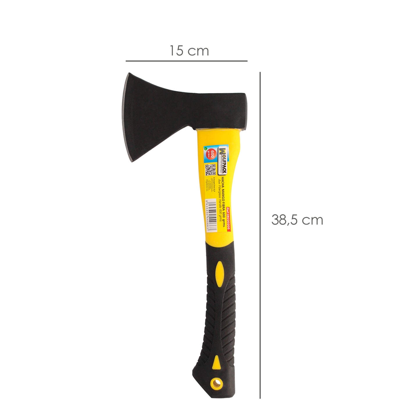 Cabeça Machado 600 Gramas Forjado, Com Cabo Fibra De Vidro, Machado Madeira, Machado Galho, Leve e Resistente