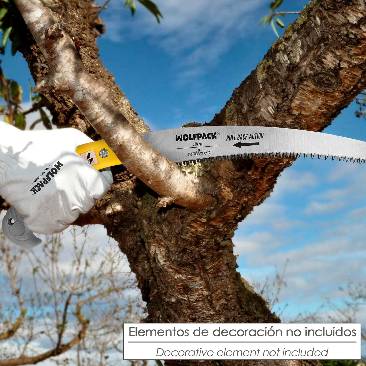 Serrucho Podar Curvo Mango TPR JD 330 mm.