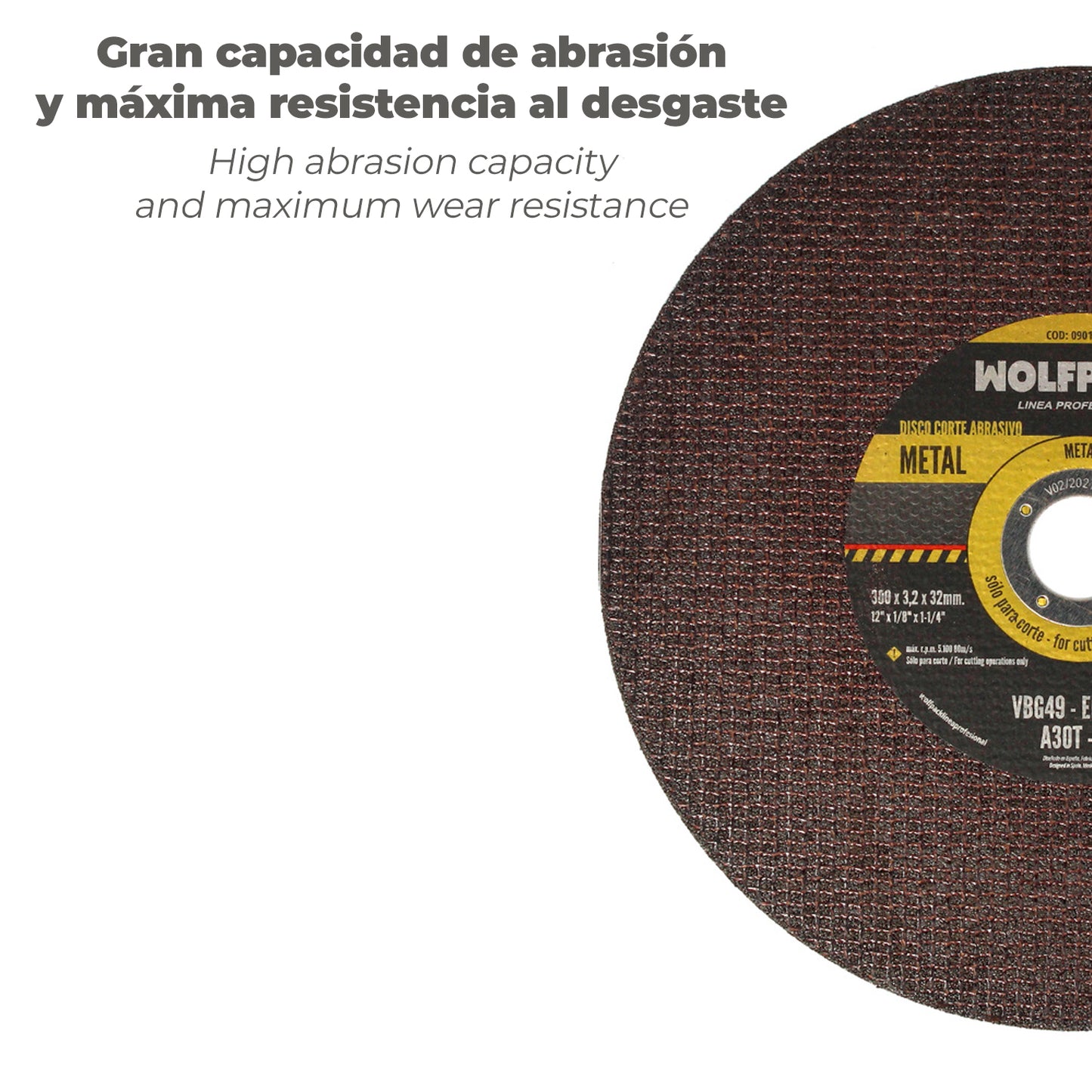 Disco Corte Abrasivo Metal Ø 300 x Ø 32 mm. Espesor 3,2 mm. Disco Radial / Amoladora Universal Con Todas Las Amoladoras