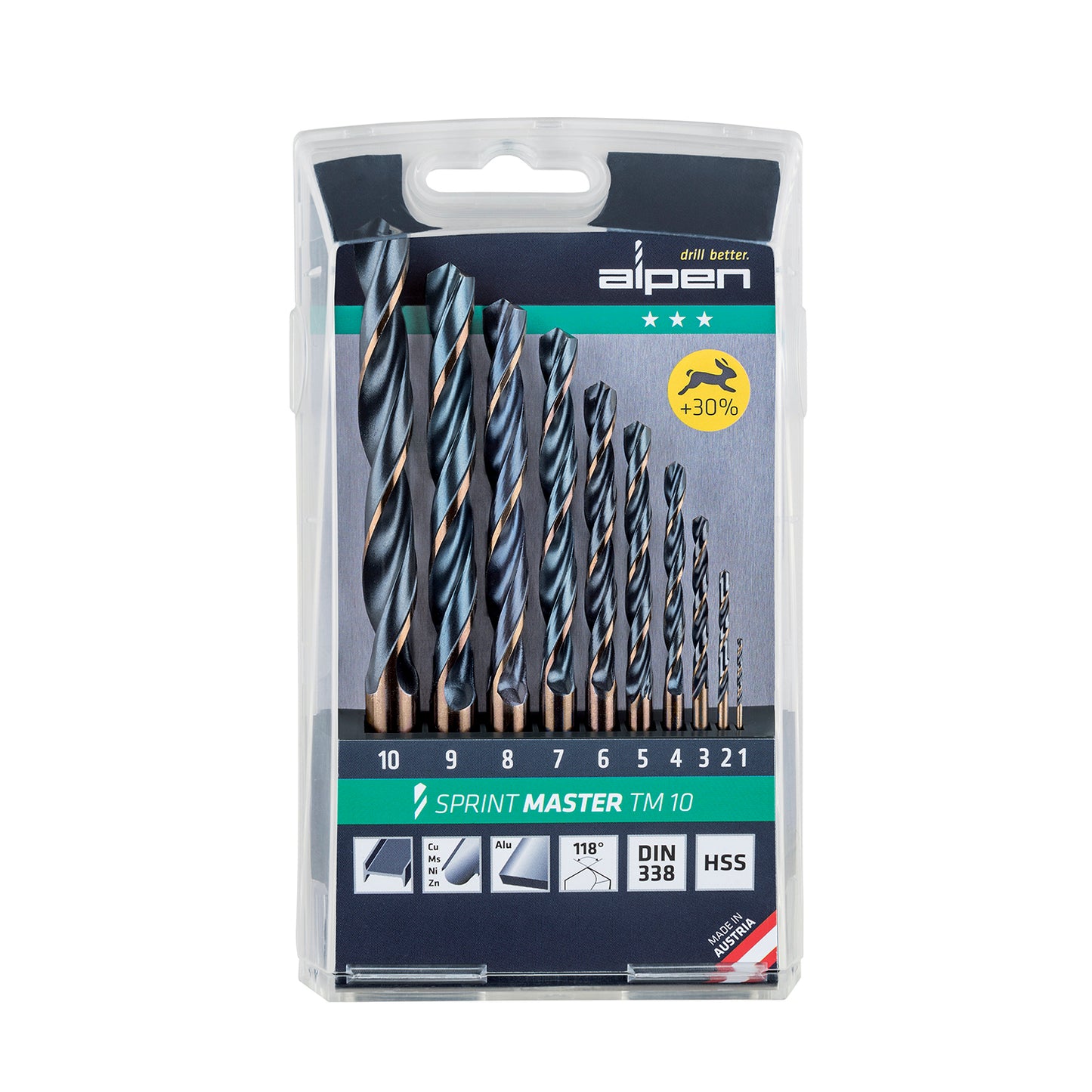 Estojo Alpen Hss Sprint Master 10 peças