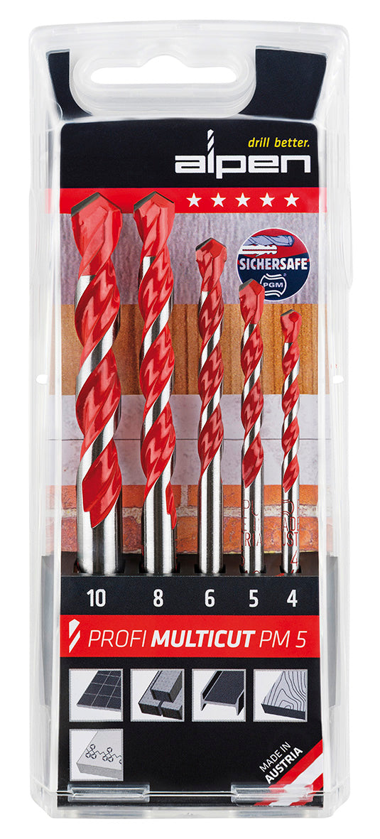 Estuche Brocas Alpen Multiusos / Universal Cilindrica 5 Piezas