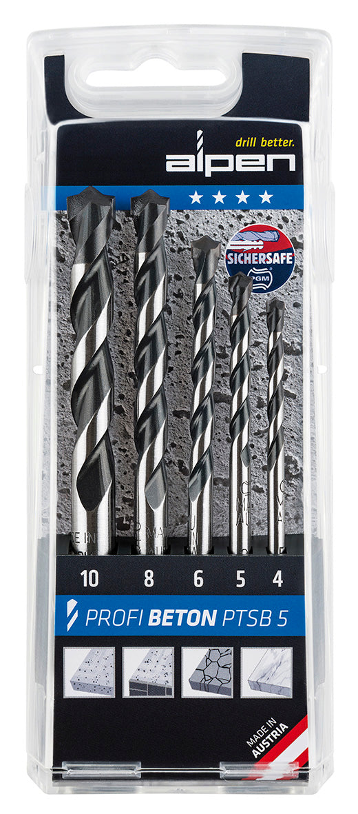 Estojo para furadeira profissional Alpen Widia 5 peças