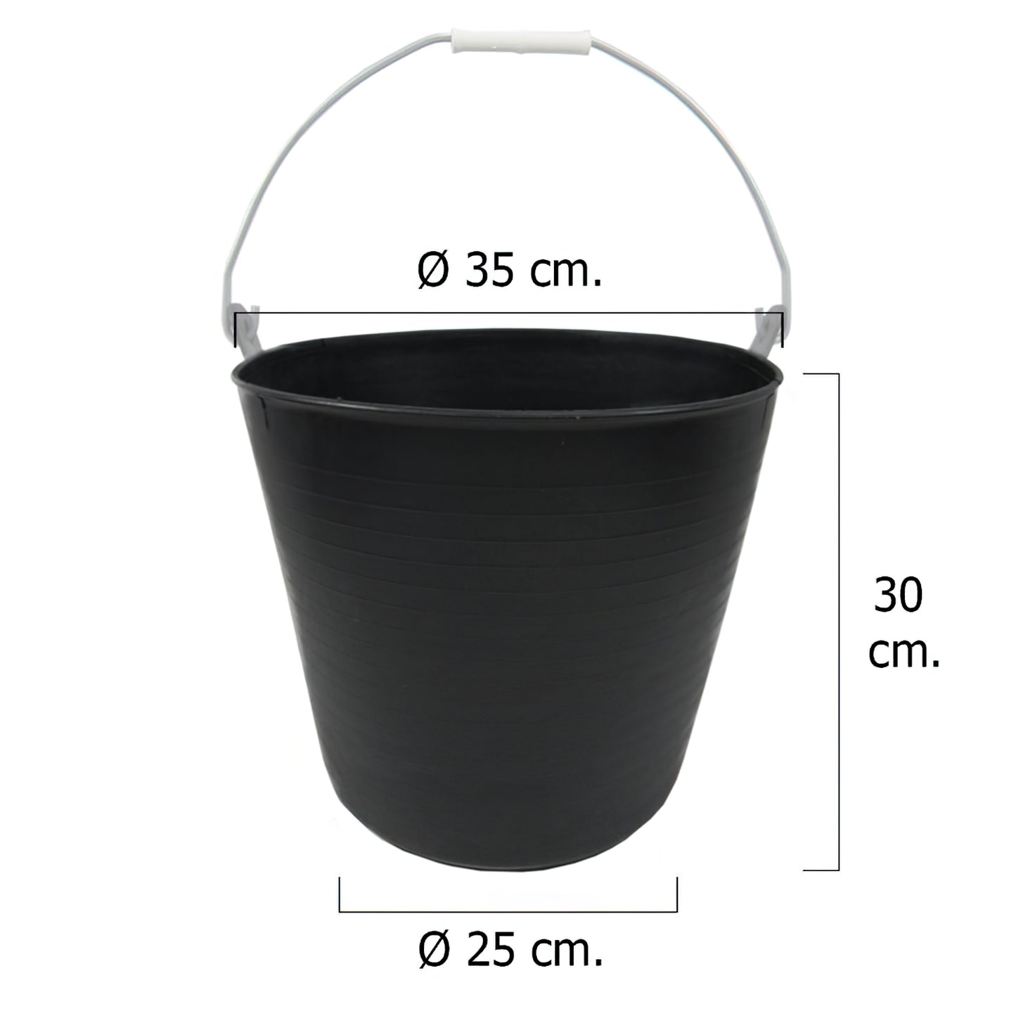 Cesto Plastico Negro Un Asa 22 Litros