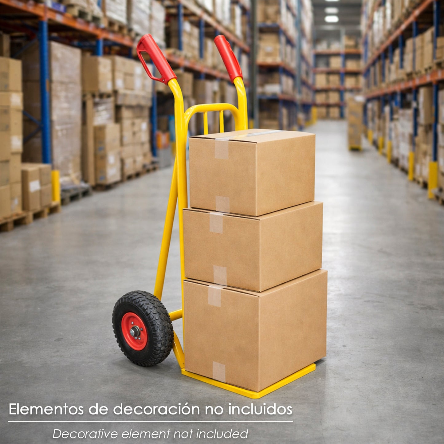 Carretilla Almacen / Sacos Con Pala Abatible Ruedas Neumáticas Llantas de plástico