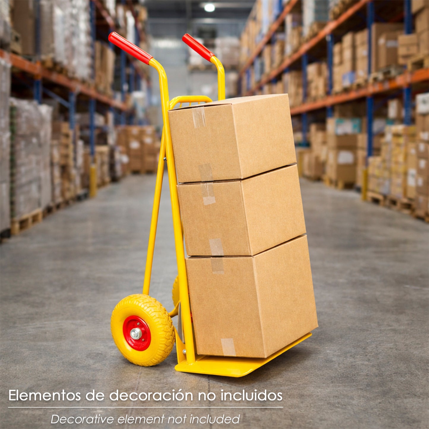Carretilla Almacen / Sacos Con Pala Abatible Ruedas Macizas Llantas de plástico