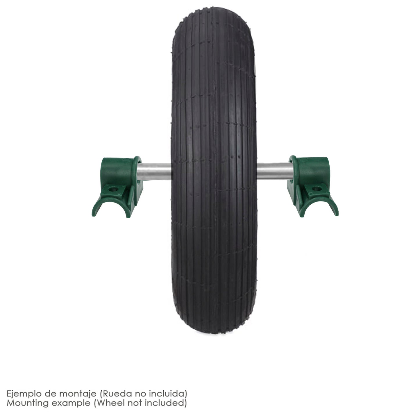 Rolamento de plástico para trabalho de carrinho de mão amarelo 1 furo (conjunto de 2 peças)