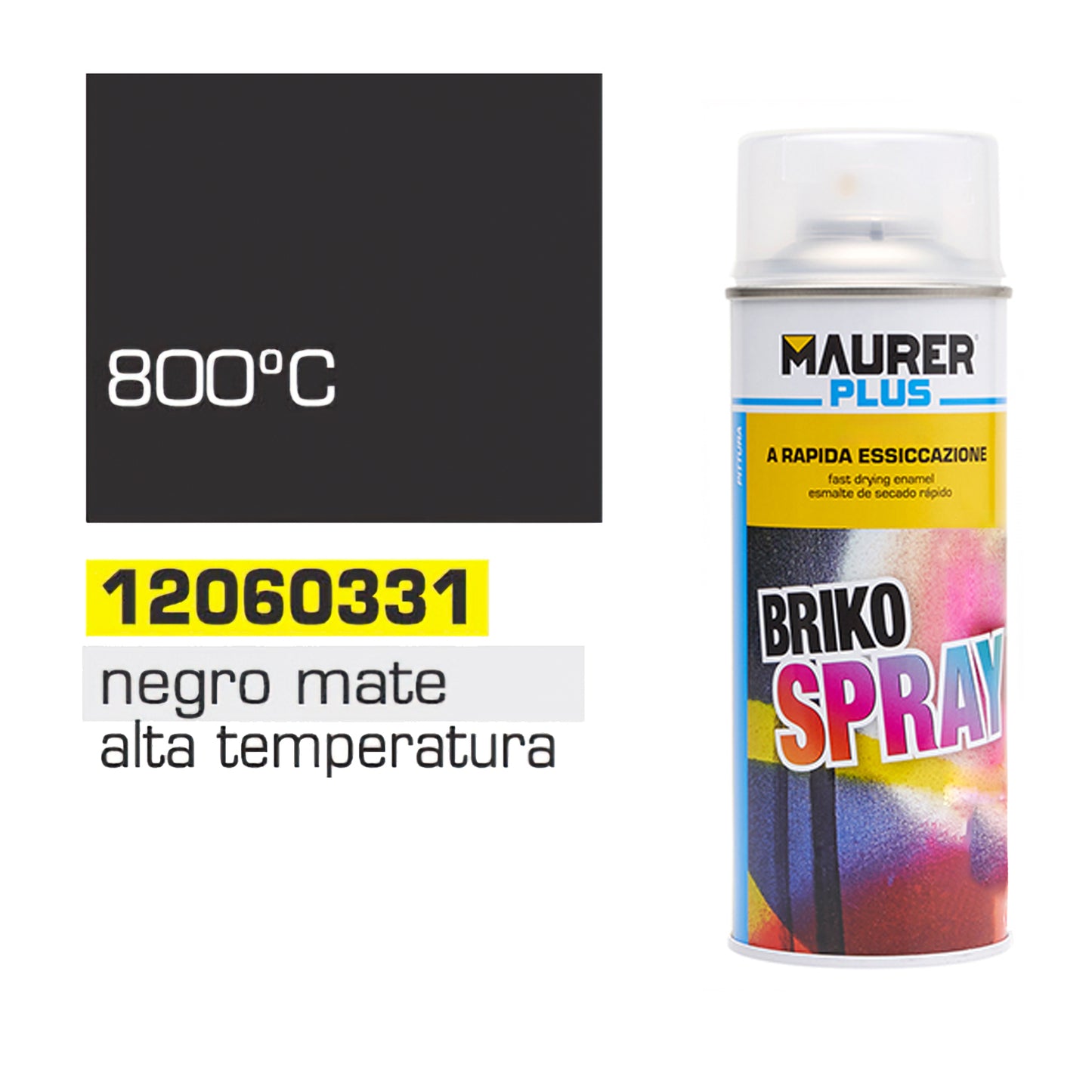 Tinta Spray Resistente a Altas Temperaturas Preto Fosco 400 ml.