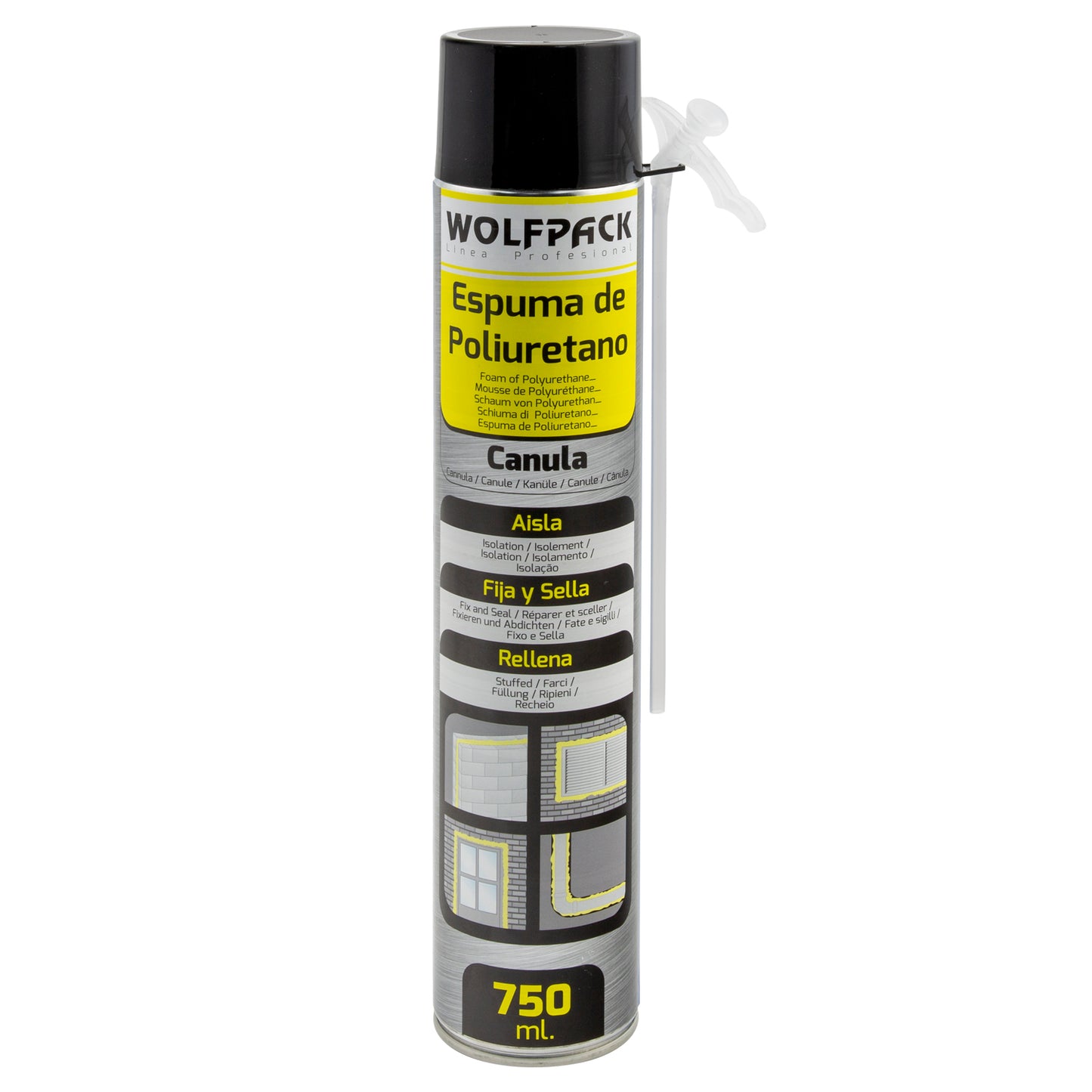 Espuma Poliuretano 750 ml. Con Canula