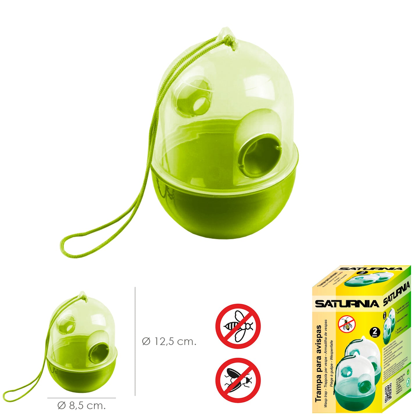 Trampa Avispas Ø 8,5 x 12,5 cm. (2 Unidades)