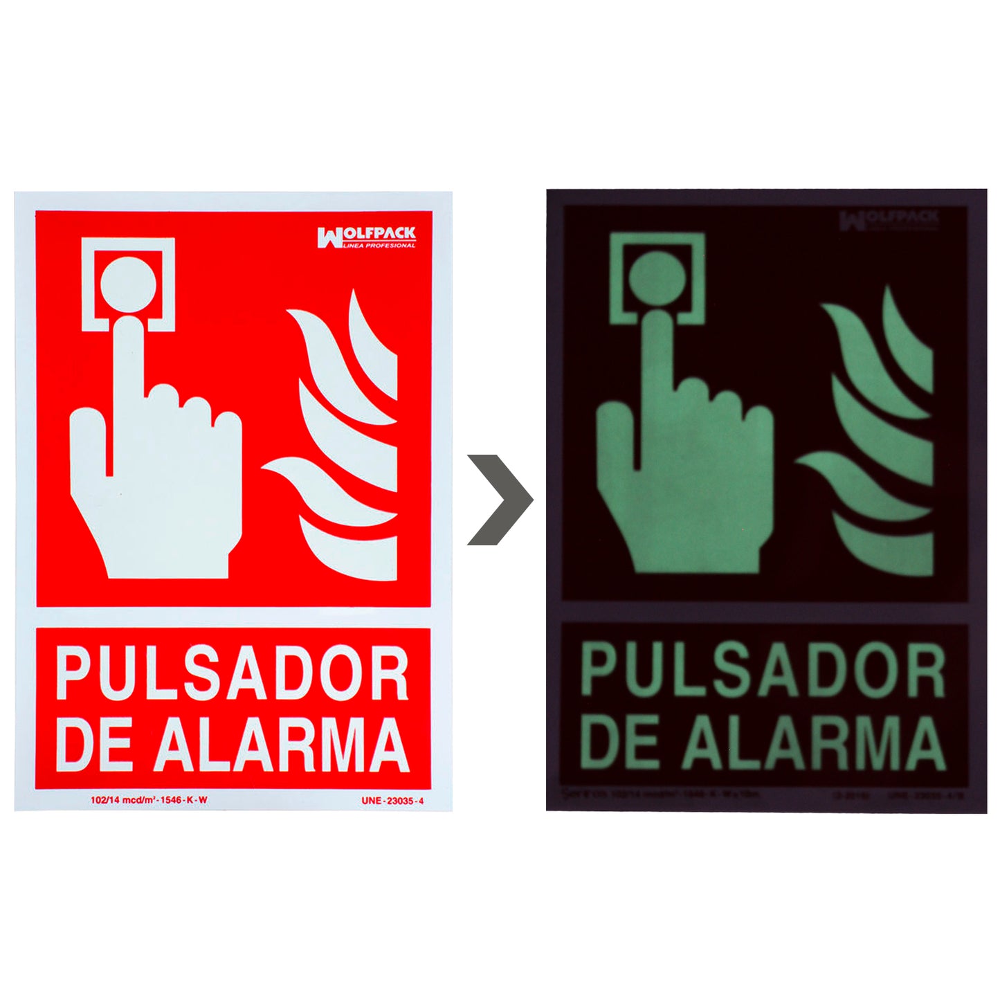 Poster / Botão de Alarme Sinal Fluorescente 30x21 cm.