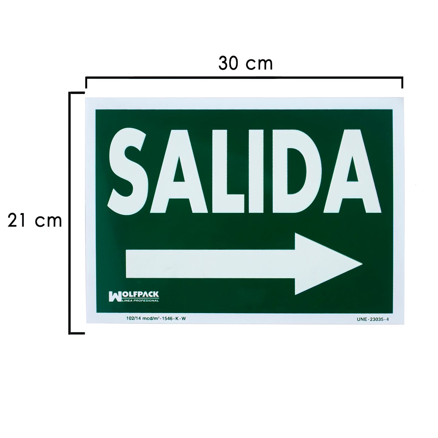Poster Fluorescente / Sinal Saída Direita 21x30 cm.
