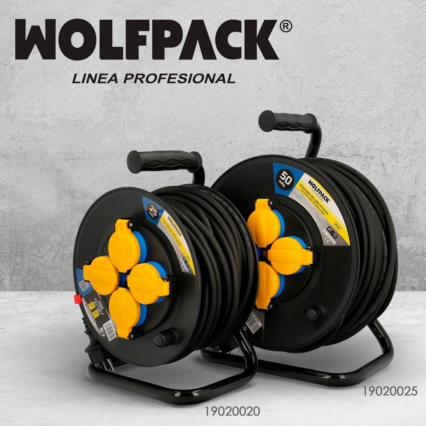 Proteção IP44 extensível industrial de 25 metros com tampas, extensível elétrica, bobina de cabo, extensão, cabo extensível