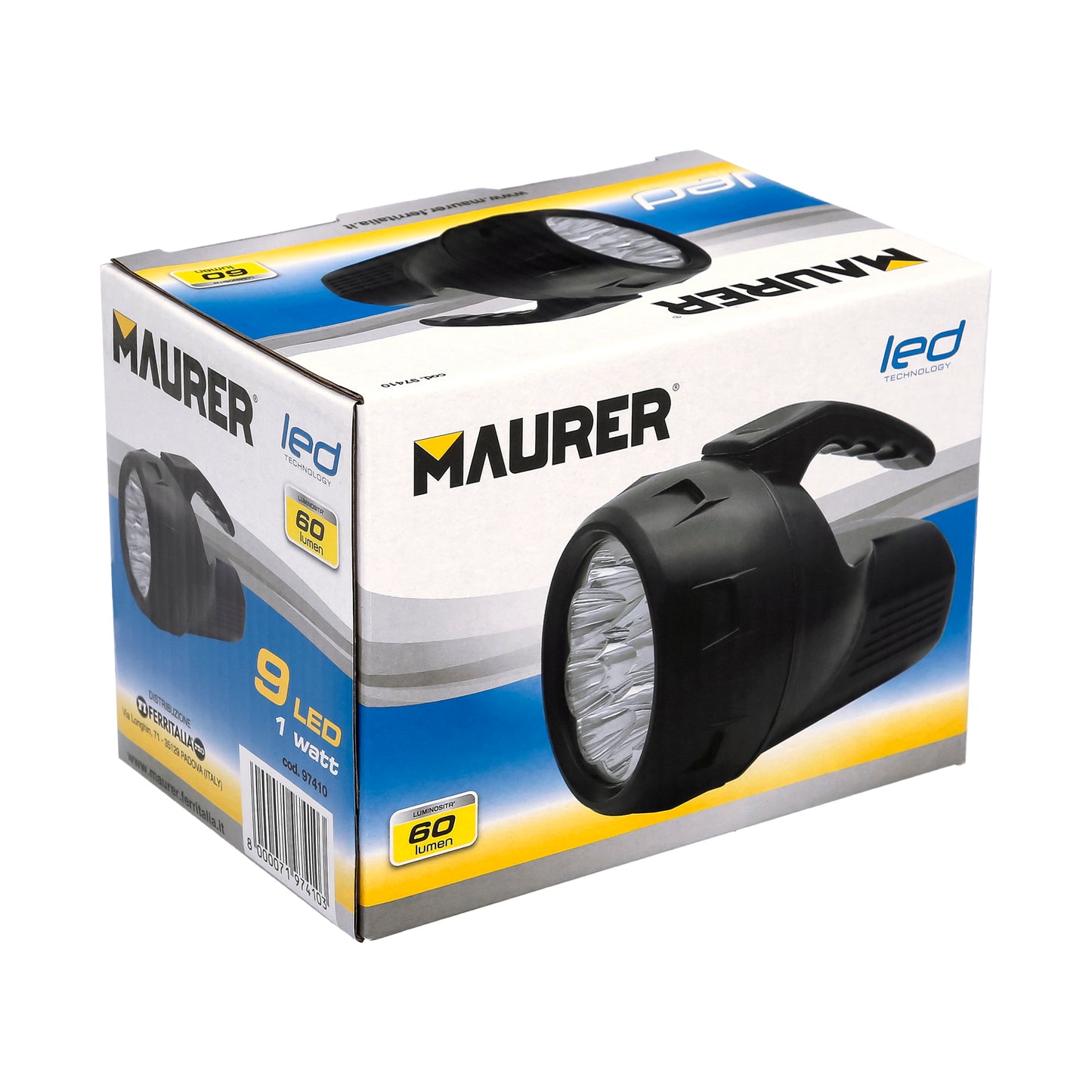 Lanterna LED portátil com alça de bateria (4 AA) 60 Lumens 9 Leds (9 Watts.)