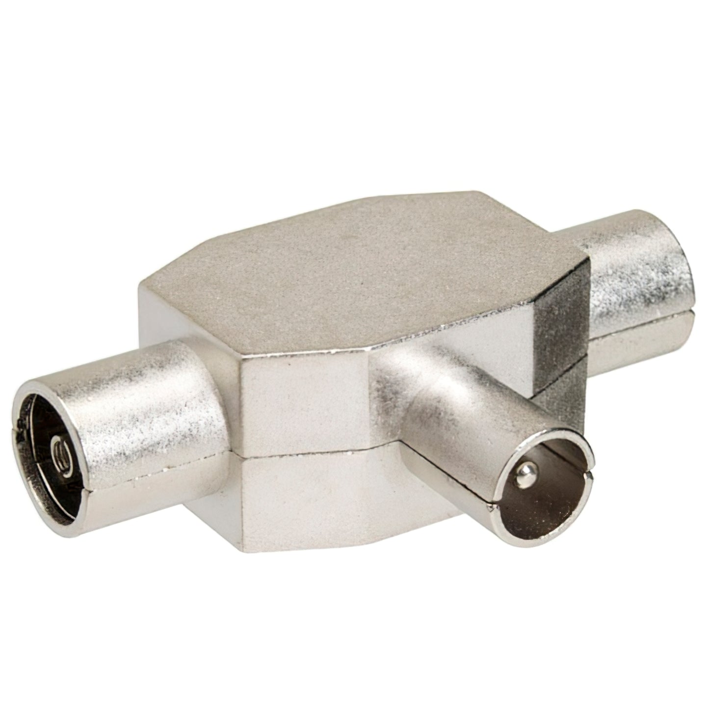 Distribuidor TV Blindado Metal 1 Macho + 2 Hembra