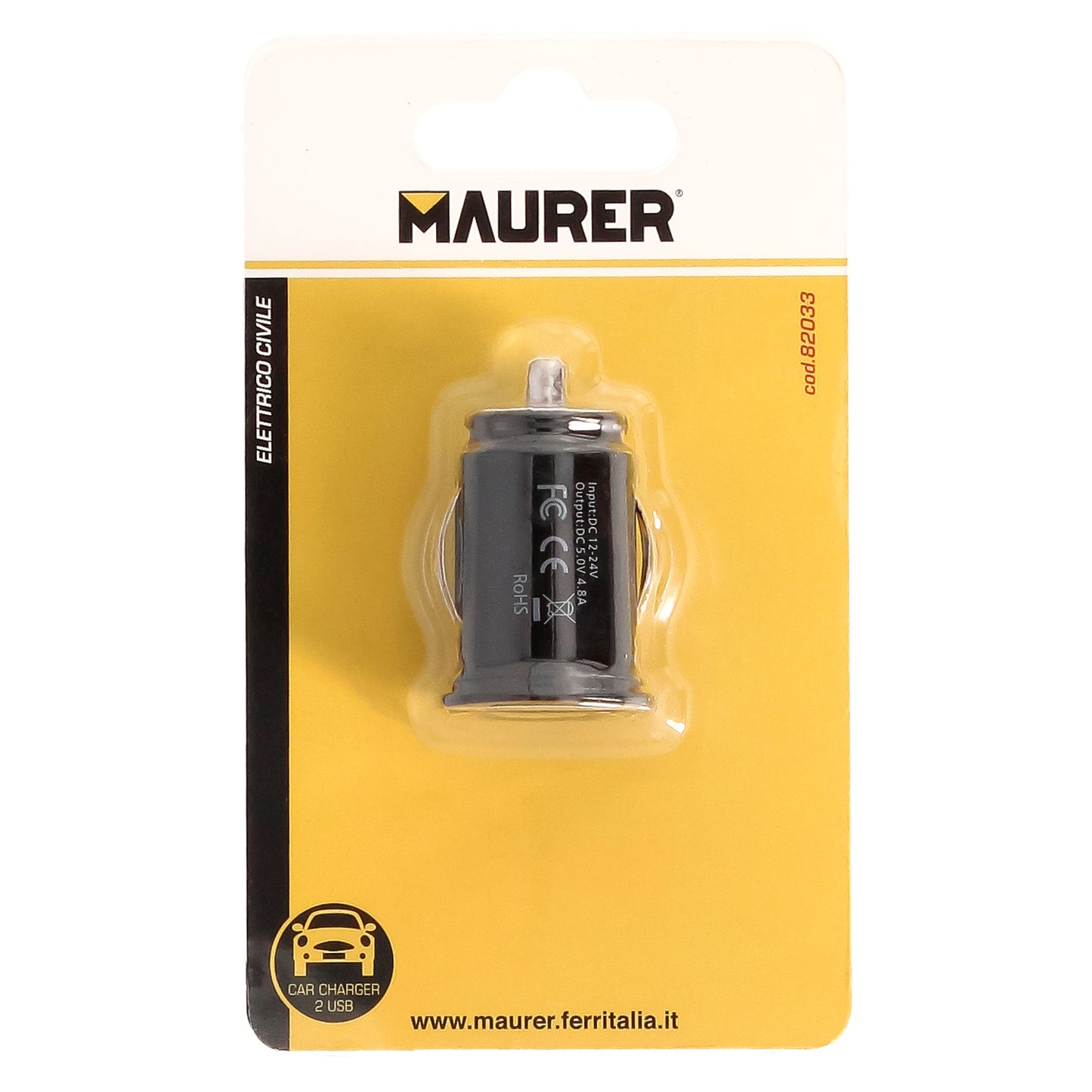 Cargador Coche USB Dos Tomas 2.1 Amperios. 5 V. Adaptador Enchufe USB Cargador USB de Pared, Android, Iphone, Smartphones