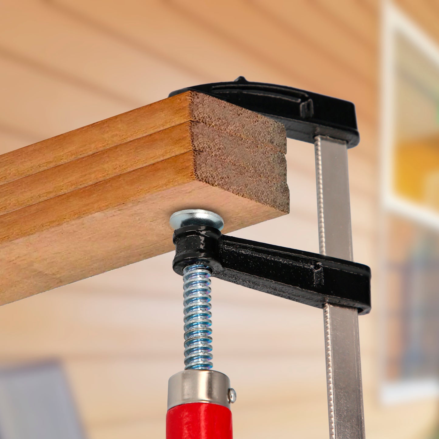 Pinça / Torniquete Cabo Madeira 100x 50 mm. Clipes de madeira, grampos de carpintaria, grampos de carpintaria, prensa de madeira.