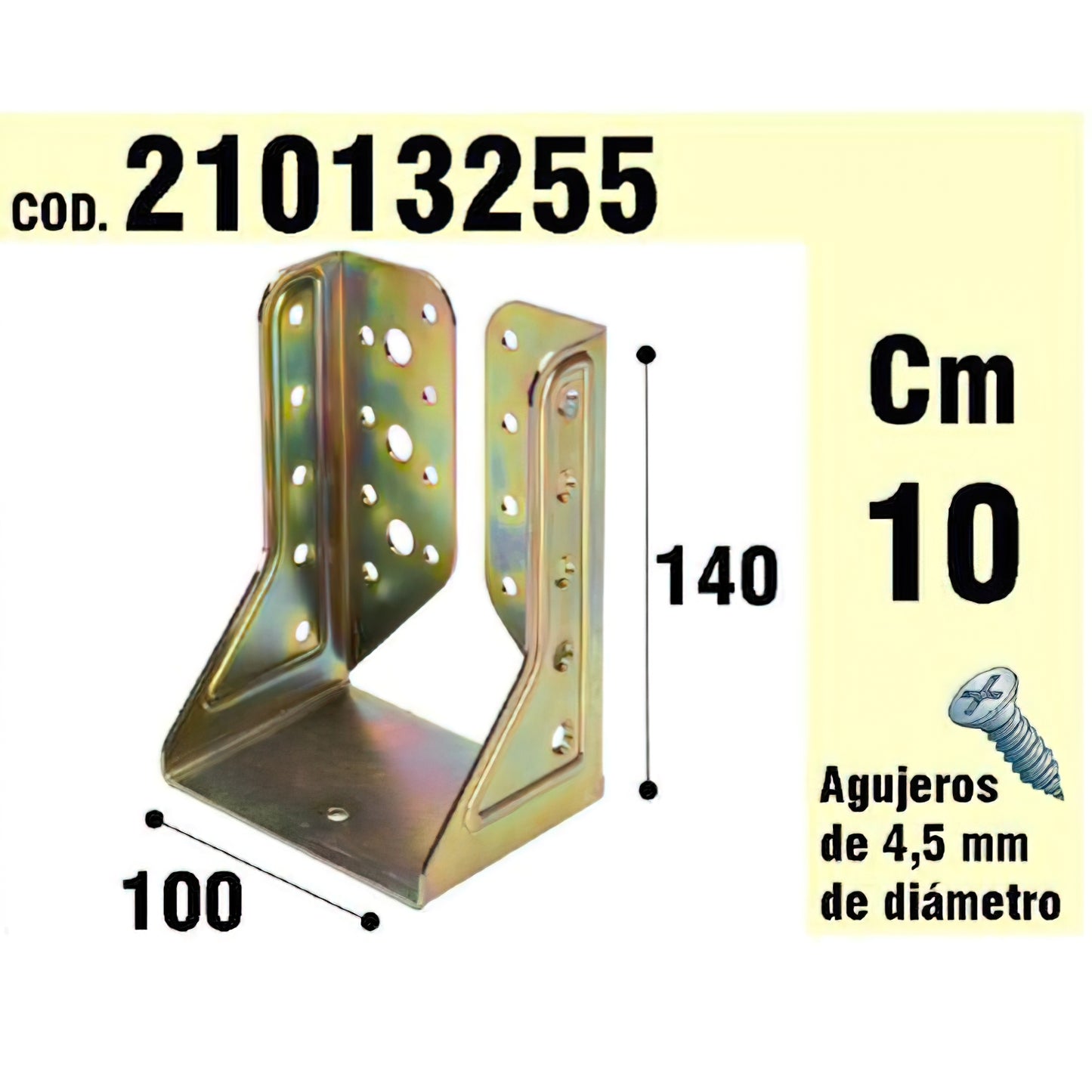 Suporte Para Asas Internas De Madeira Bicromato 100 mm.