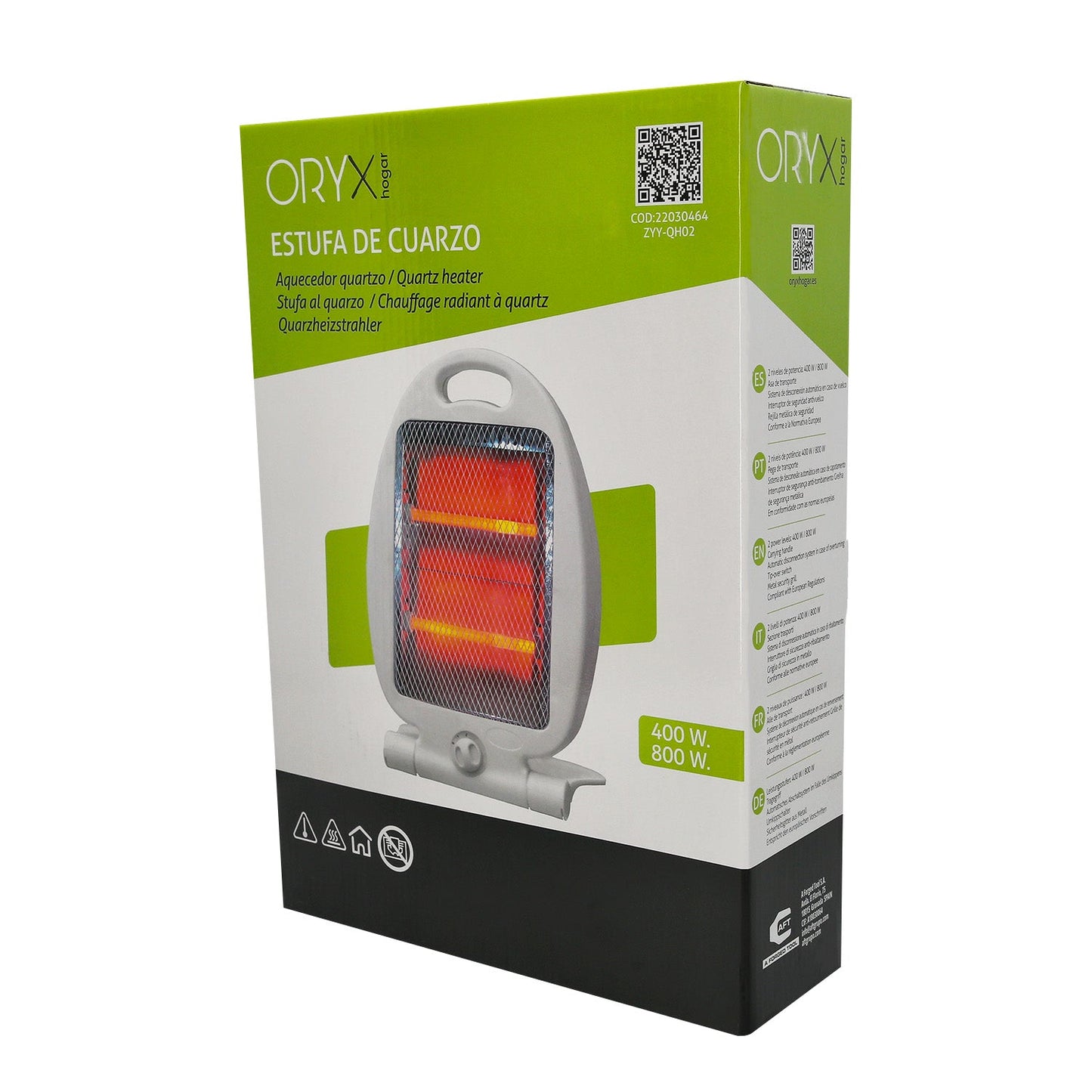 Estufa Radiante Pie Oscilante 400 / 800w
