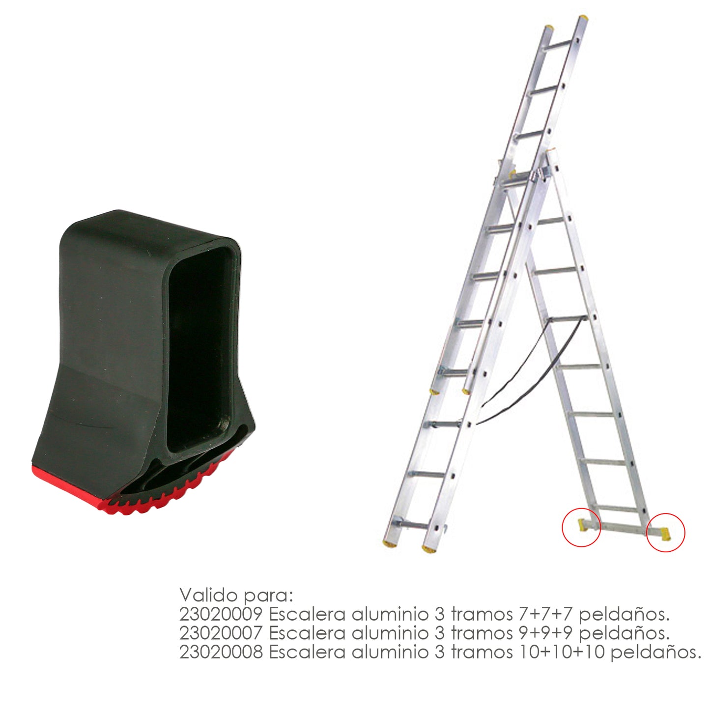 Contera Escalera Larguero Aluminio Industrial 10+10+10 / 9+9+9 / 7+7+7 Peldaños Version 2019