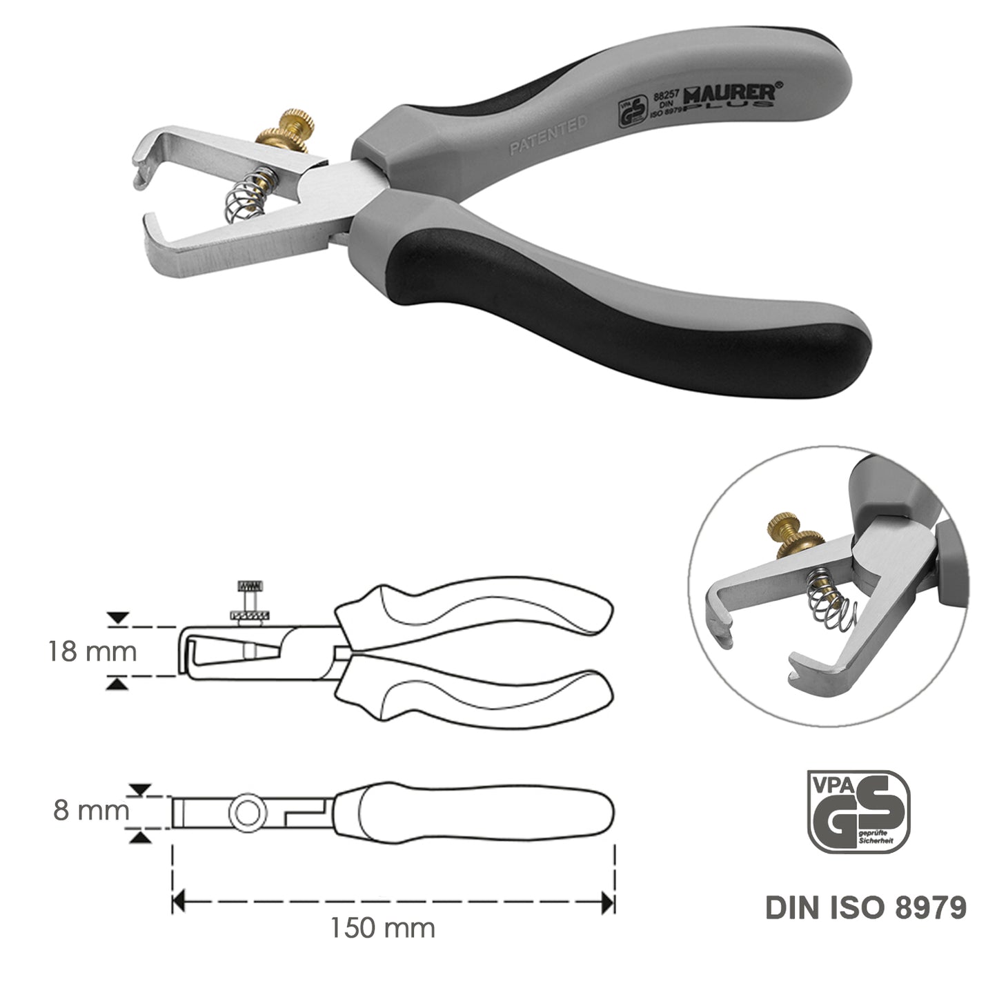 Alicate Descarnador de Fios DIN 150 mm.