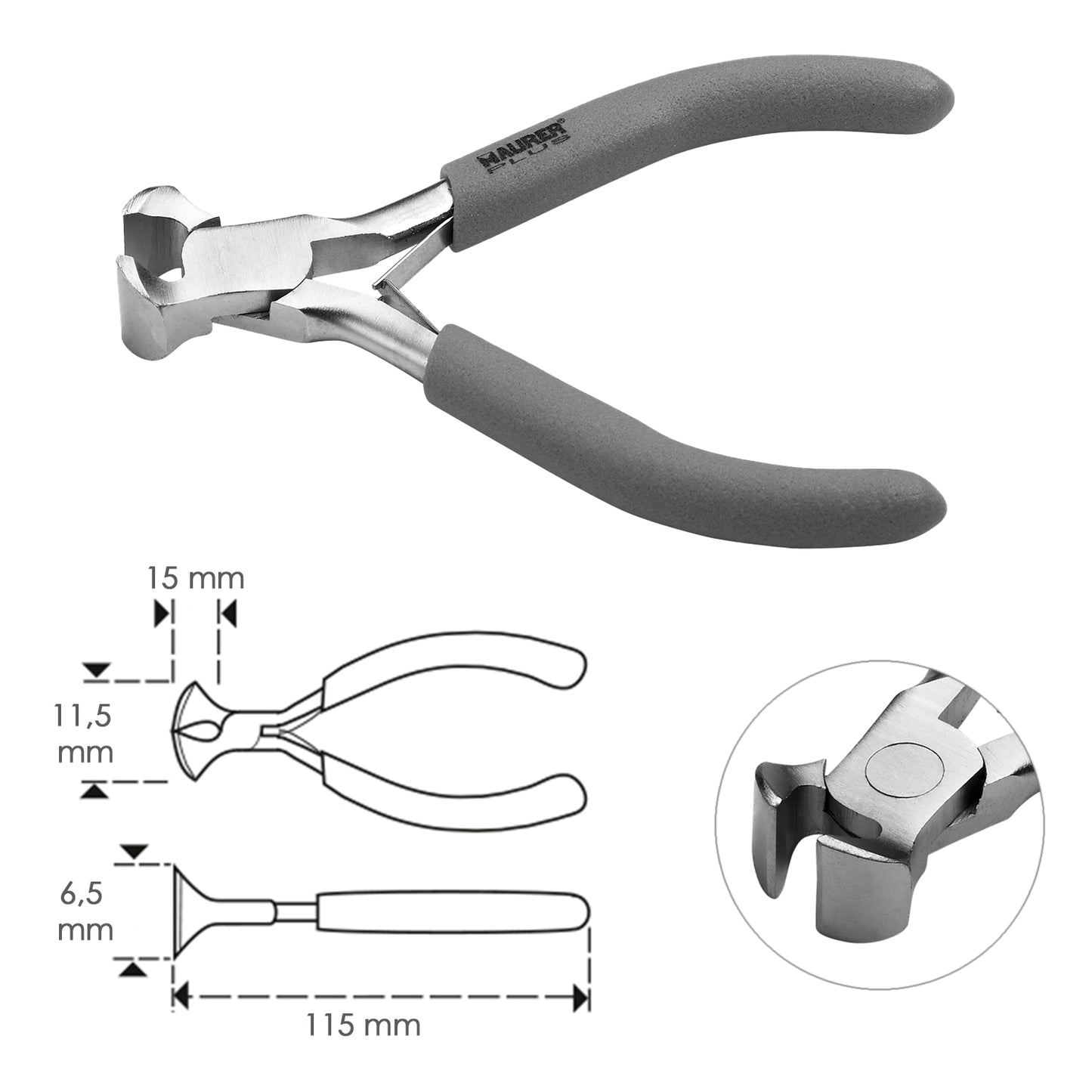 Alicates Maurer Mini Corte Frontal 115 mm.