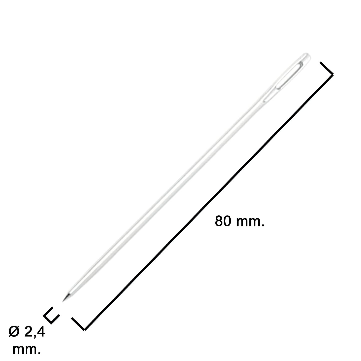 Aguja Saquera Recta Nº 3 2,4x 80 mm.