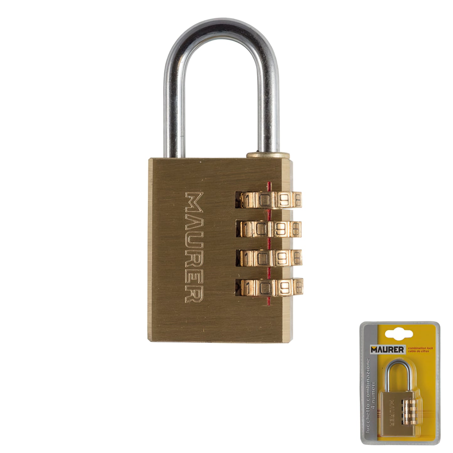 Candado Combinación Laton 40 mm. 4 dígitos