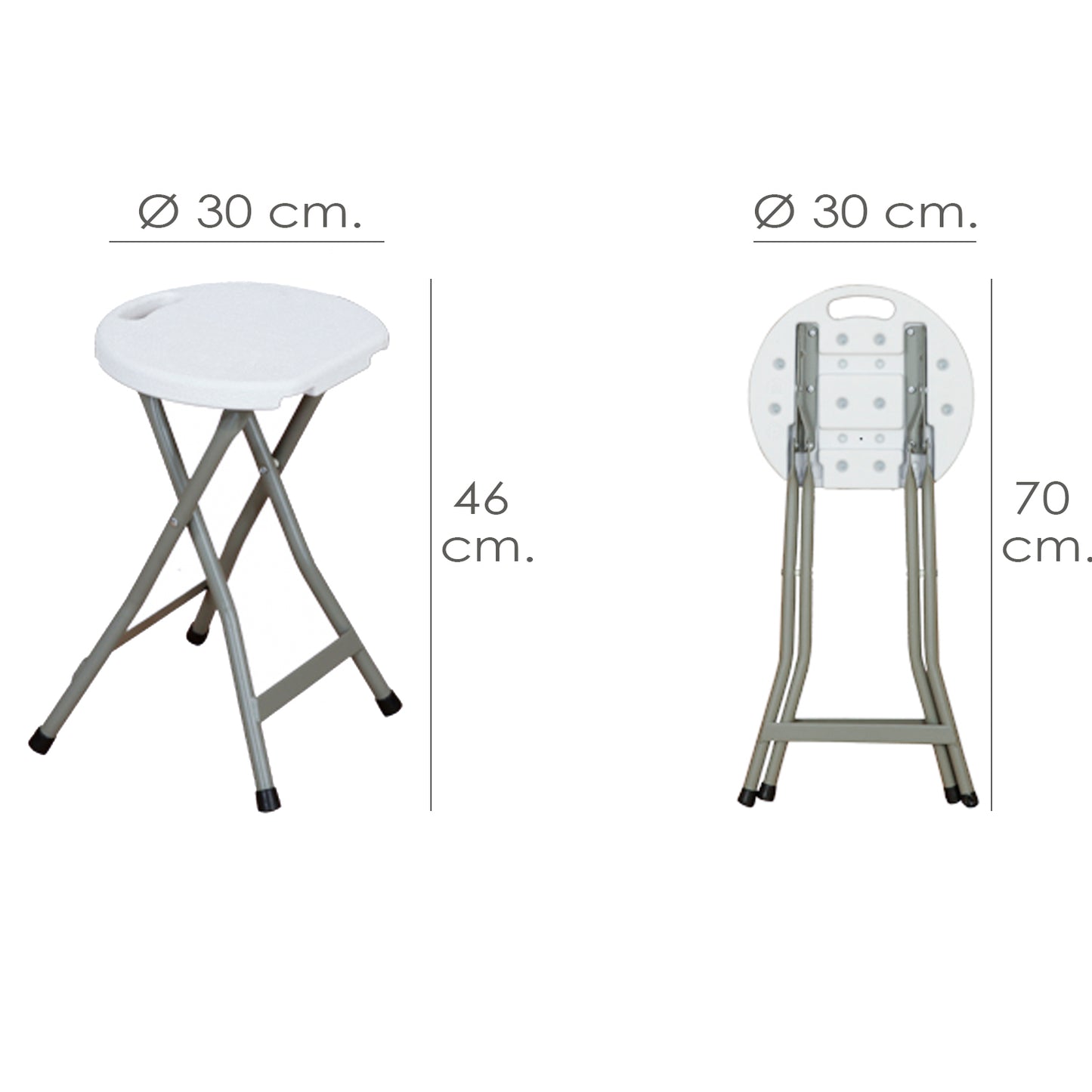 Taburete Plegable Ø 33x46 cm. Taburete Camping, Playa, Jardín Terrazas, Excursiones, Etc.