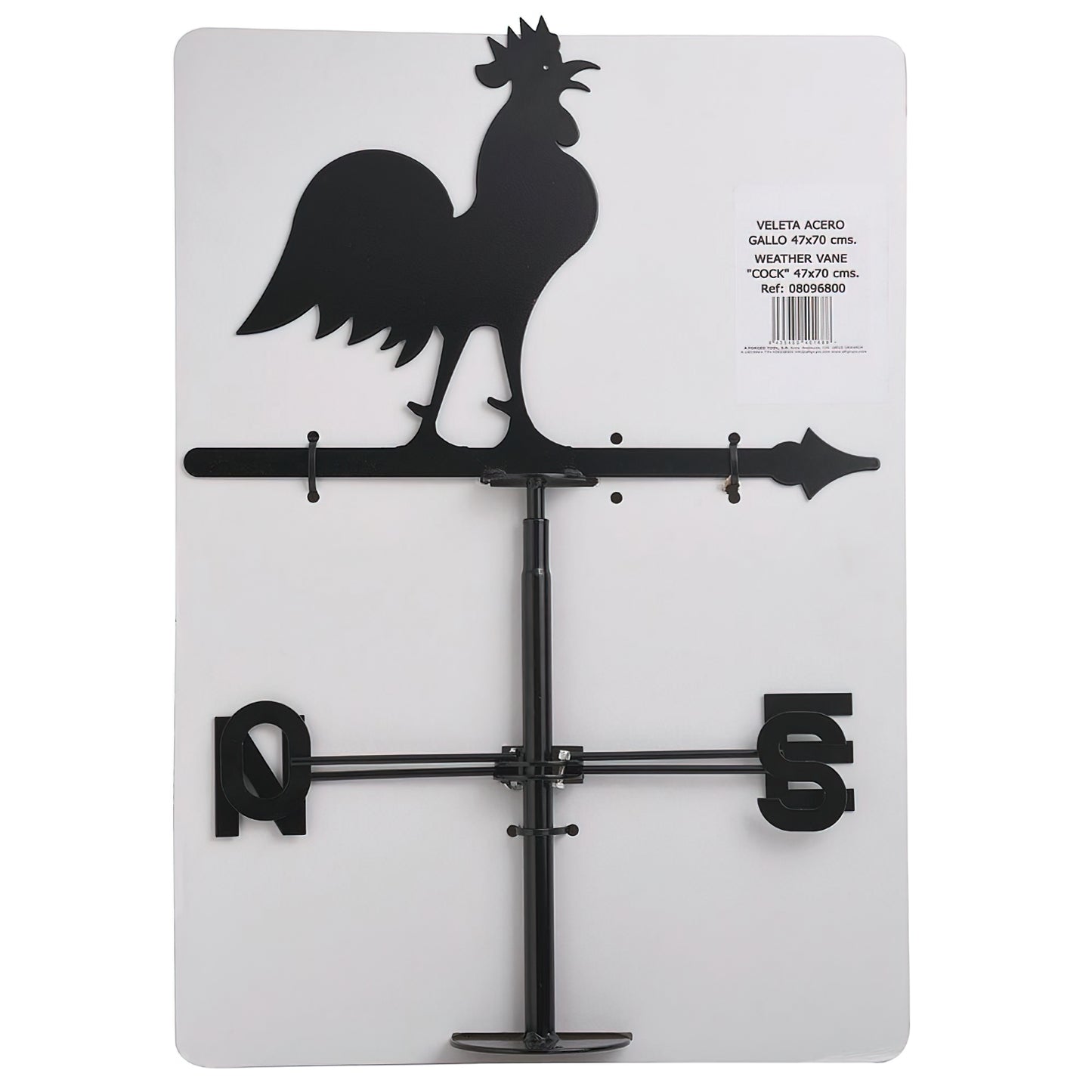 Cata-vento Galo Aço 47x70 cm.