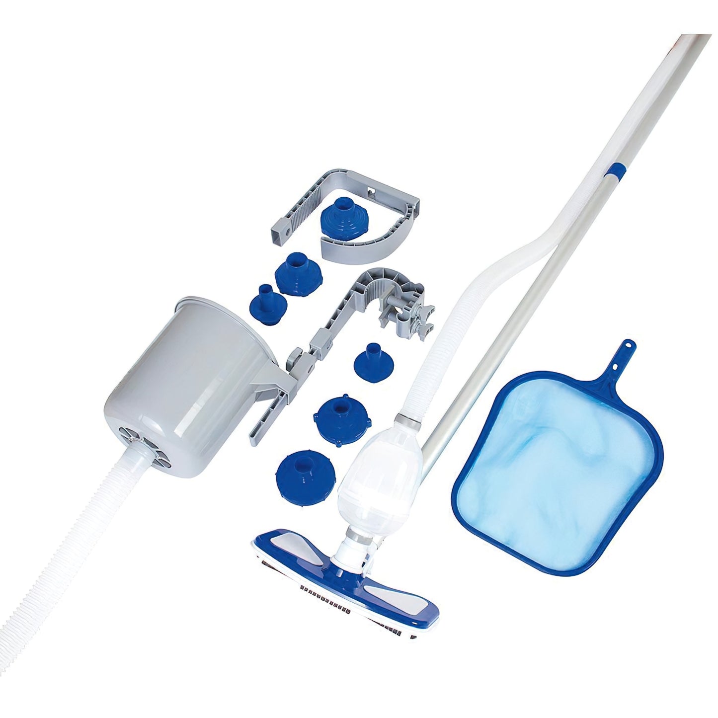 Kit de manutenção para limpador de piscina com cesto, bastão e skimmer