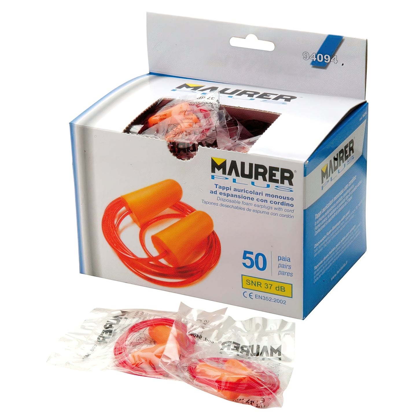 Tapones Oidos Homologados Con Cuerda (Caja 50 Pares)