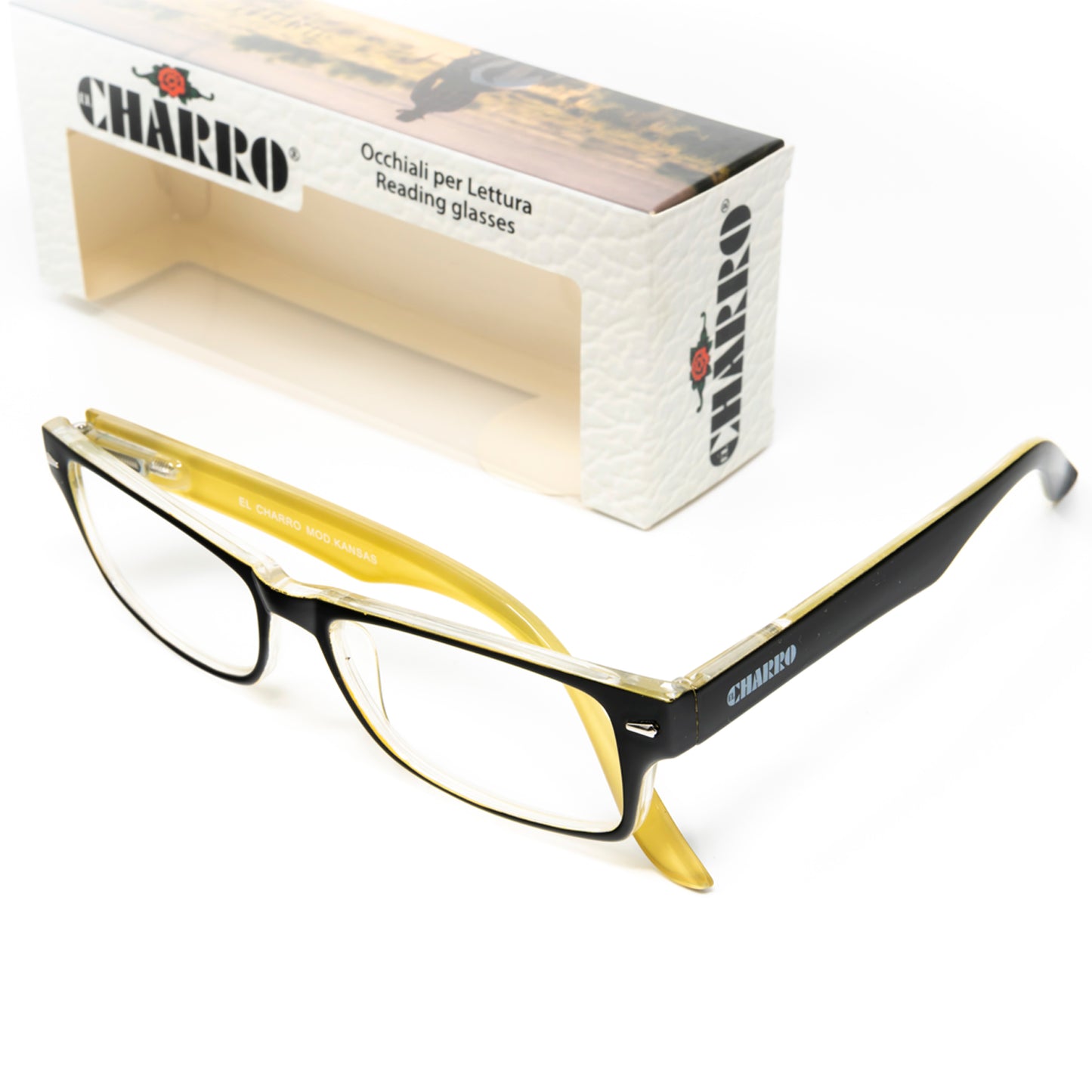 Gafas Lectura Kansas Negro / Amarillo. Aumento +2,5 Gafas De Vista, Gafas De Aumento, Gafas Visión Borrosa