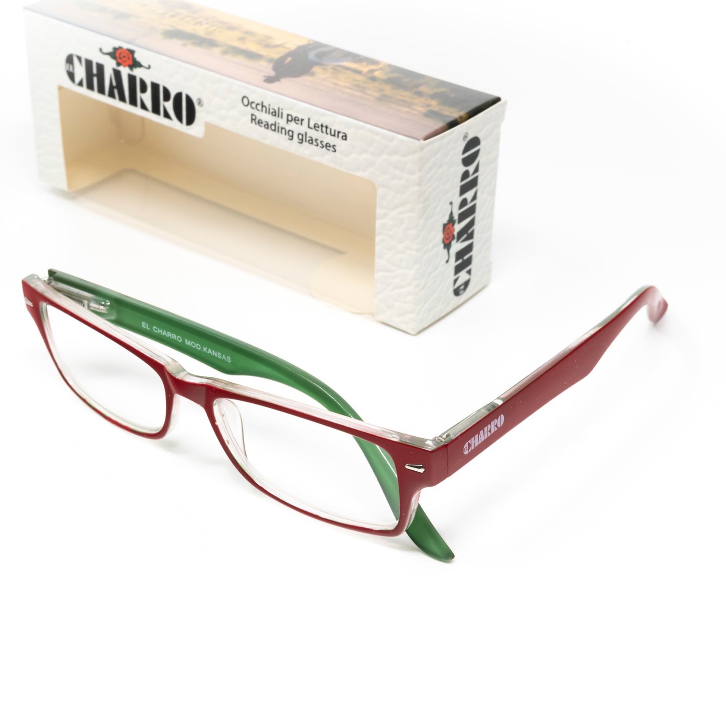 Gafas Lectura Kansas Rojo / Verde. Aumento +2,0 Gafas De Vista, Gafas De Aumento, Gafas Visión Borrosa