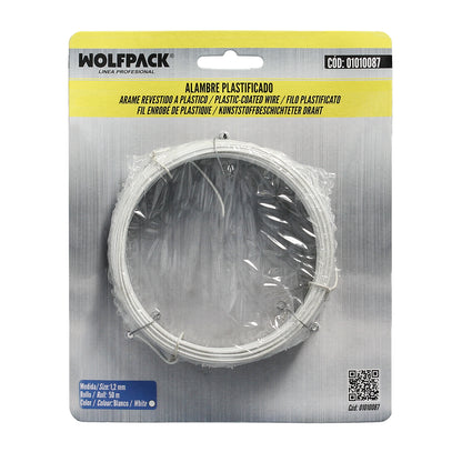 Arame plastificado 1,2 mm. Branco (Rolo 50 metros)