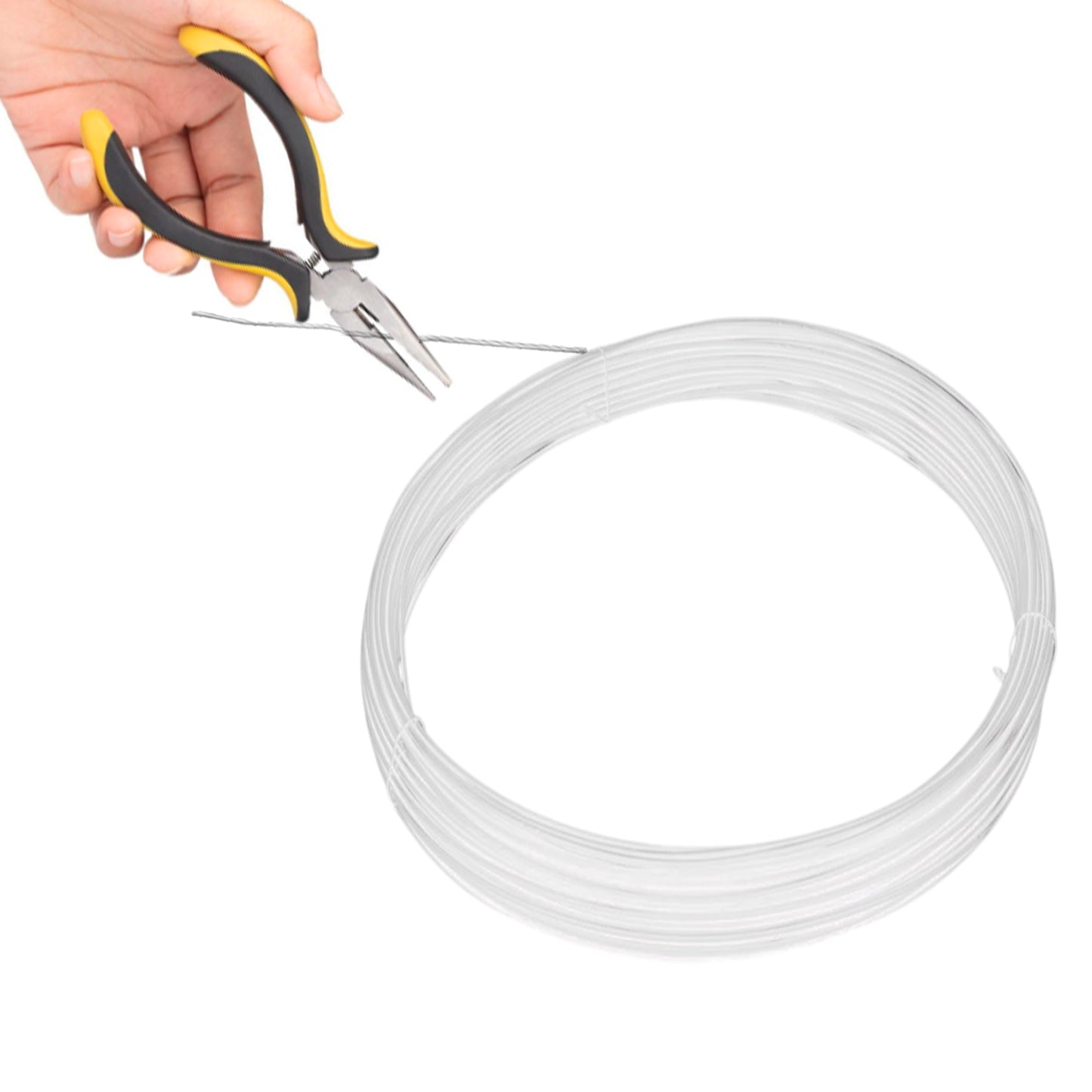 Arame plastificado 1,2 mm. Branco (Rolo 50 metros)