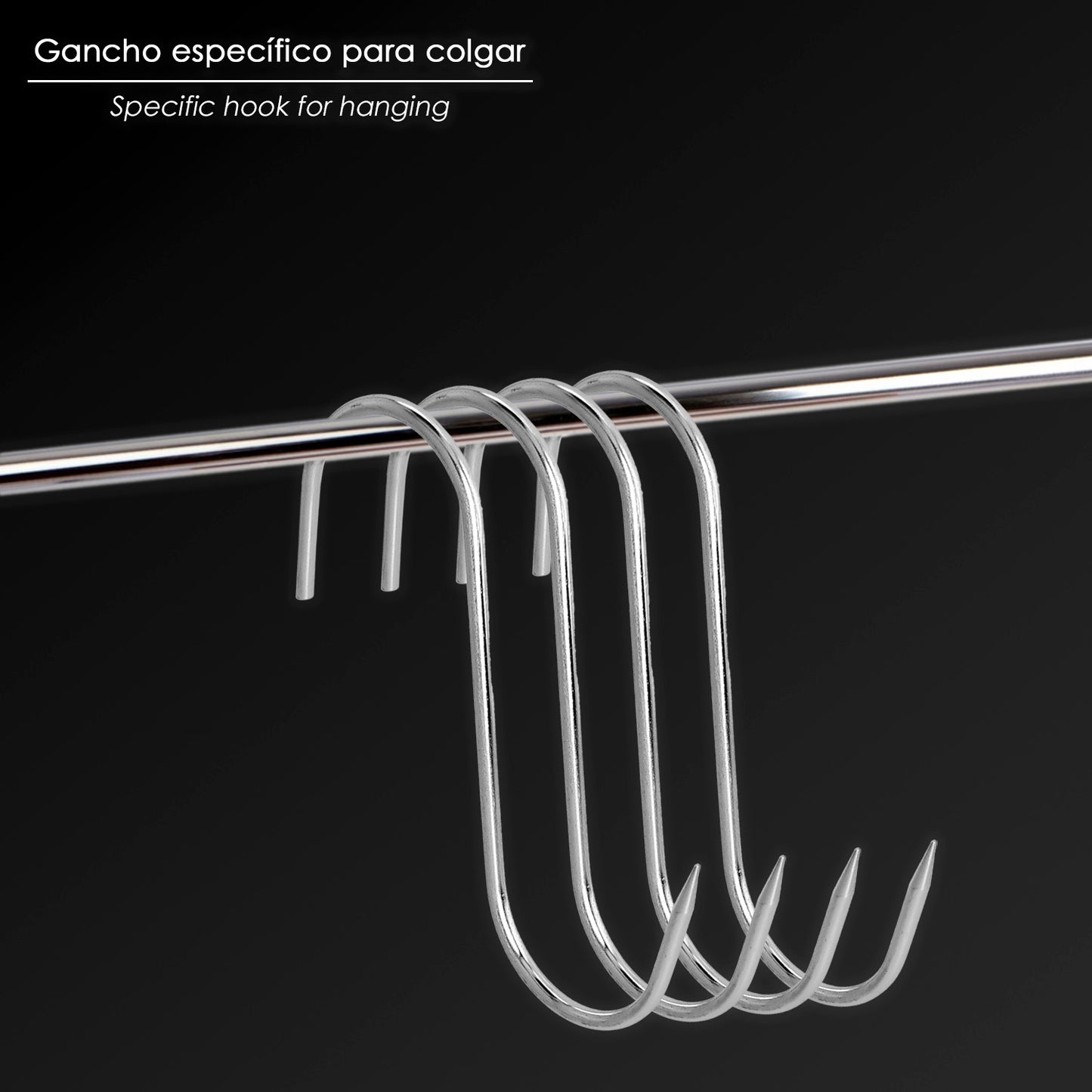 Blister 3 Ganchos Carnicero Inoxidables Nº 16