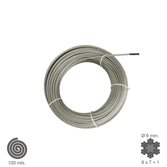 Cable Galvanizado   6 mm. (Rollo 100 Metros) No Elevacion