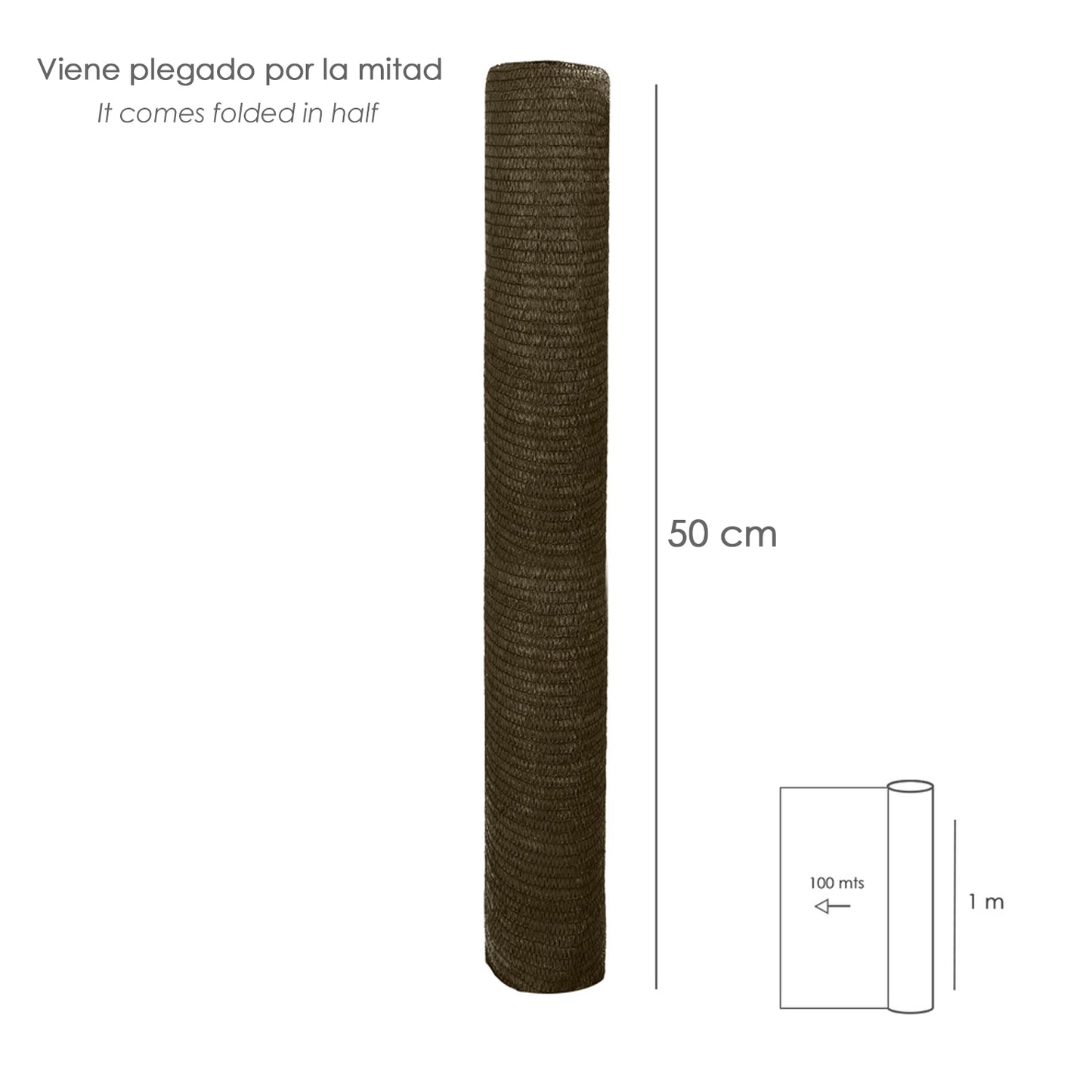 Malha de sombreamento 1,0 metros Brown Roll 100 metros