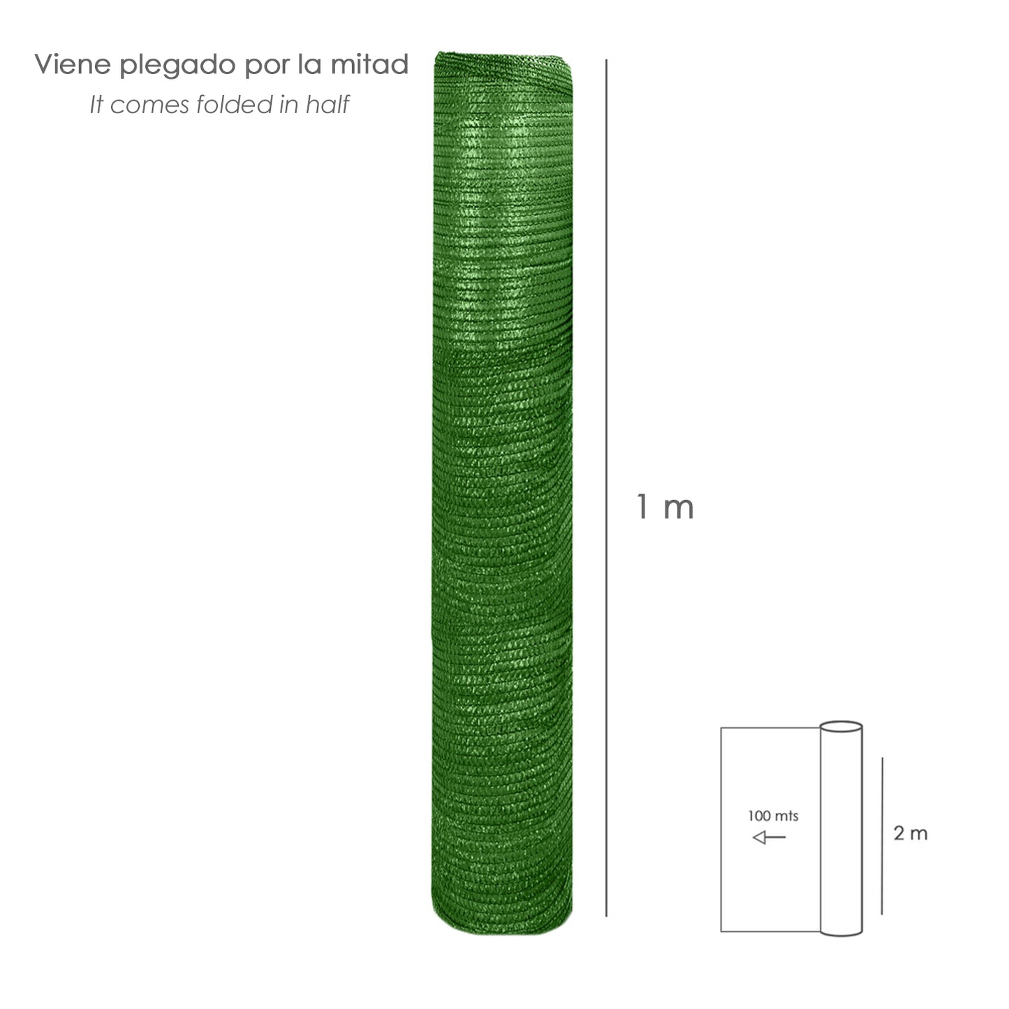 Malha de sombreamento 2,0 metros Green Roll 100 metros